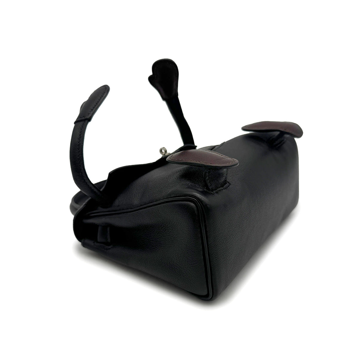 HERMES KELLY DOLL BLACK VEAU GULLIVER HAND BAG 2000 SQUARE D PALLADIUM HARDWARE 90323974