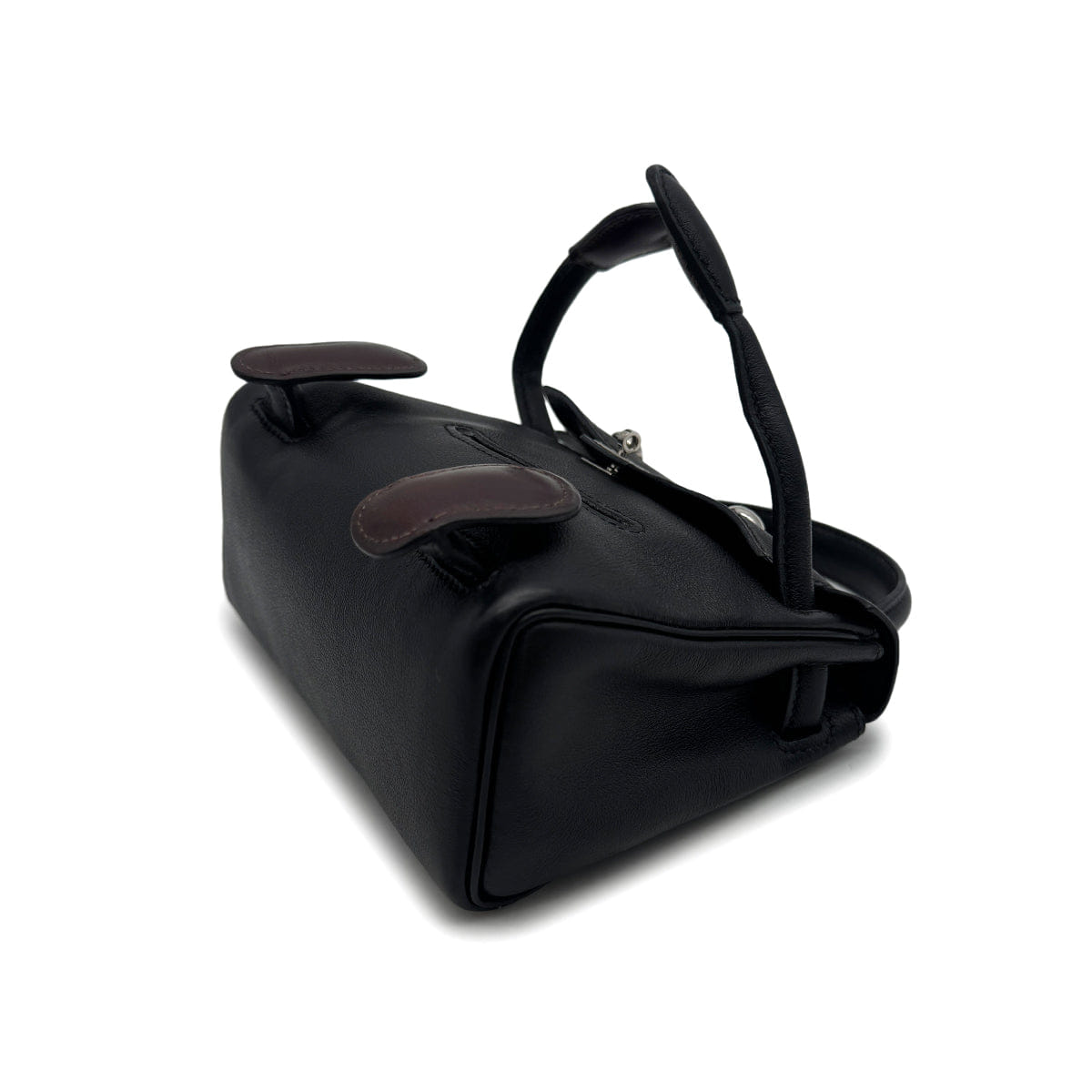 HERMES KELLY DOLL BLACK VEAU GULLIVER HAND BAG 2000 SQUARE D PALLADIUM HARDWARE 90323974