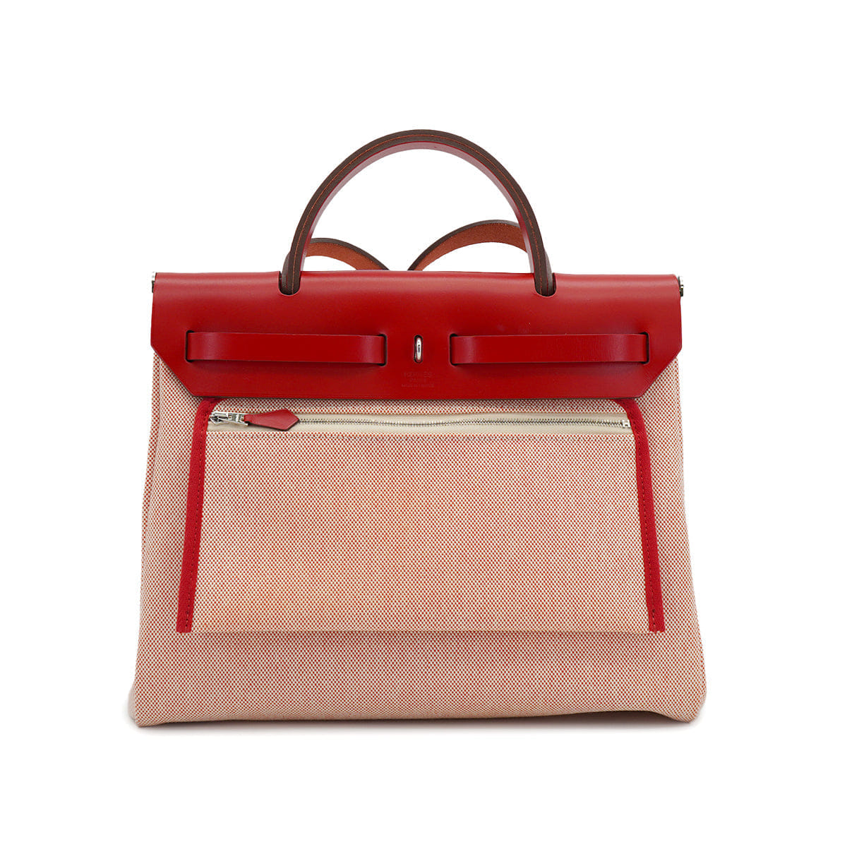 HERMES HER BAG ZIP 31 PM PEGASE POP ROUGE PIMENT TOILE H VACHE HUNTER TOTE BAG 2020 Y STAMP 90327071