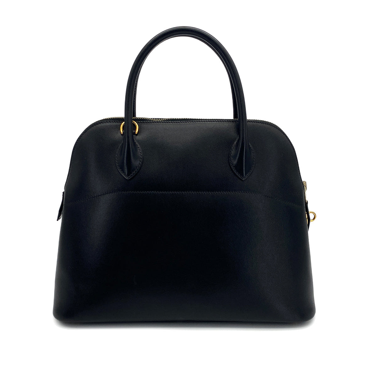 HERMES BOLIDE 31 BLACK BOXCALF HAND SHOULDER BAG 2002 SQUARE F GOLD HARDWARE 90320998