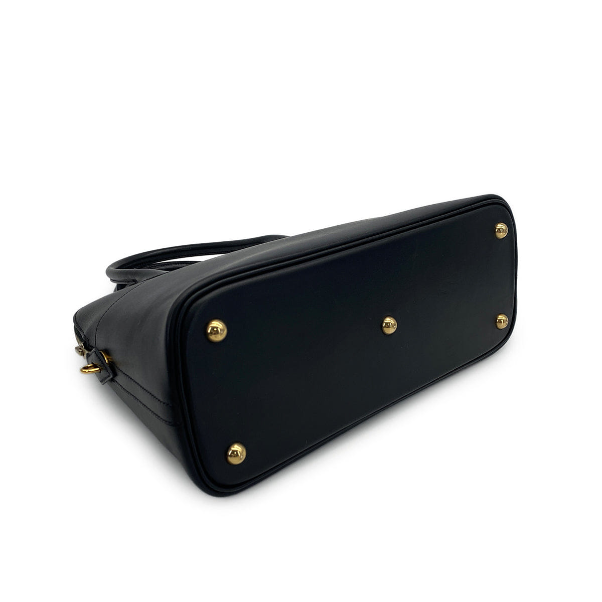 HERMES BOLIDE 31 BLACK BOXCALF HAND SHOULDER BAG 2002 SQUARE F GOLD HARDWARE 90320998