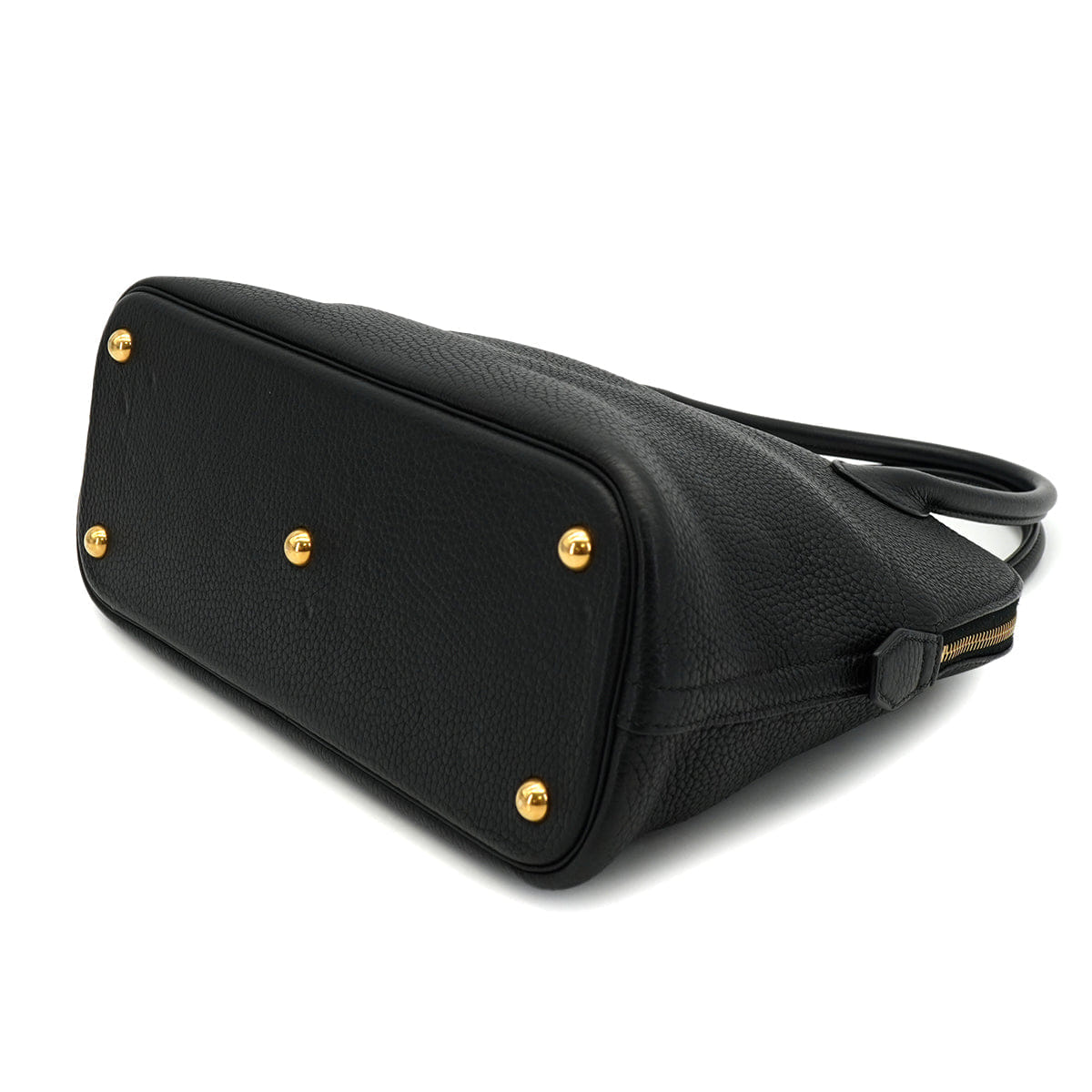 HERMES BOLIDE 31 BLACK TOGO HAND SHOULDER BAG 2004 SQUARE H GOLD HARDWARE 90326836