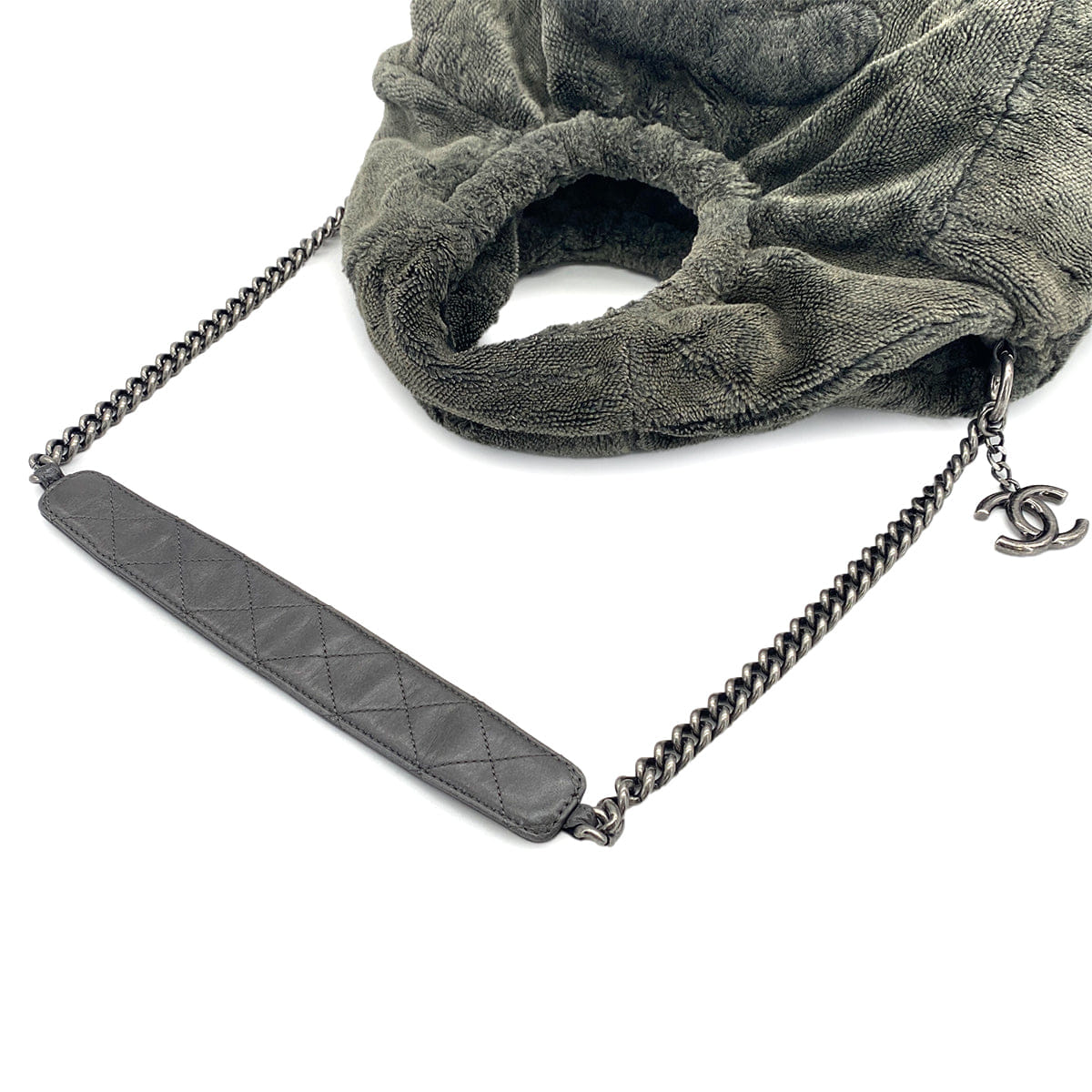 CHANEL FAUX FUR 2WAY CHAIN HAND SHOULDER BAG KAHKI 90321635