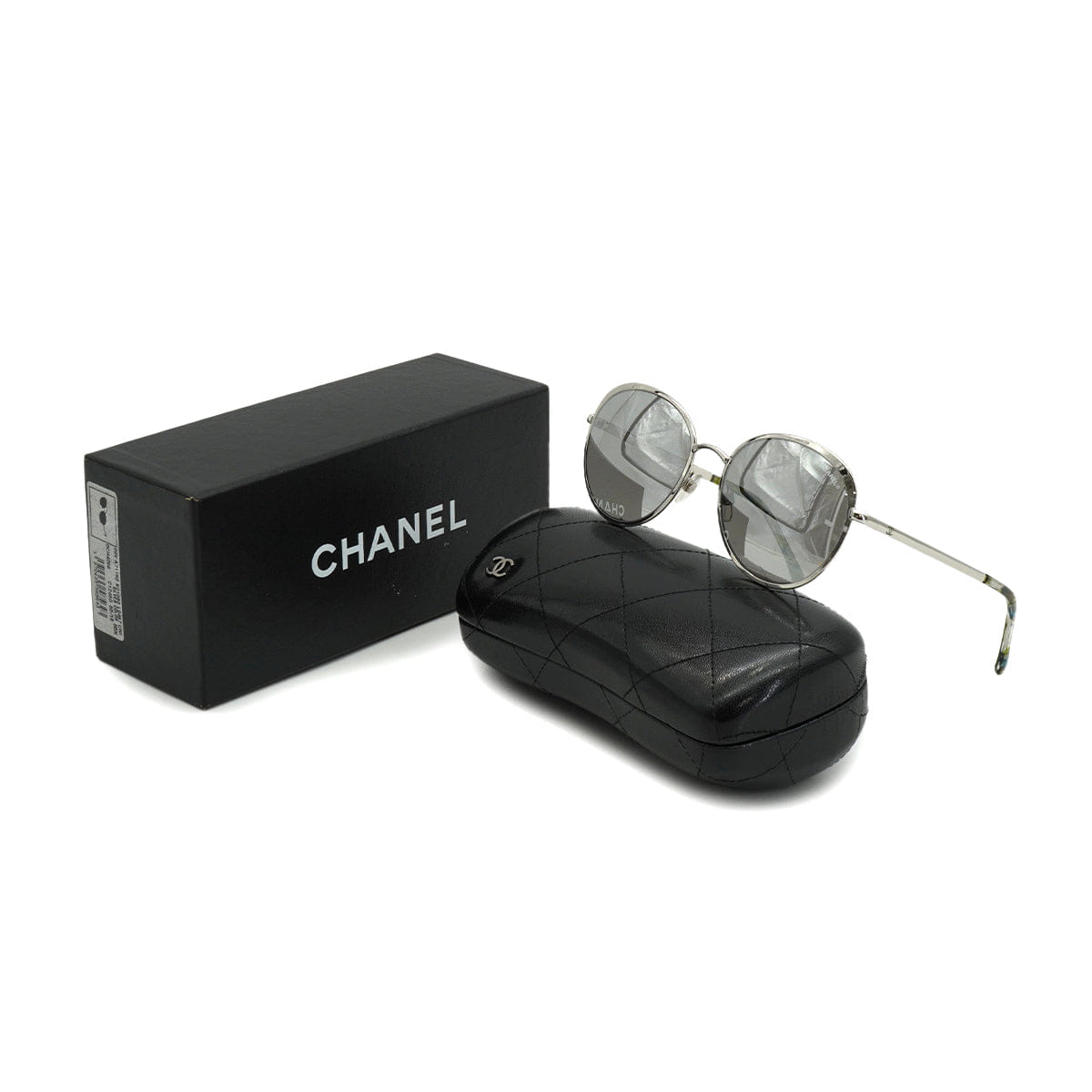 CHANEL COCOMARK SUNGLASSES SILVER EYEWEAR 90328711