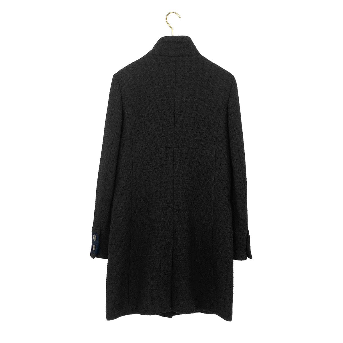 CHANEL COCO BUTTON LONG COAT BLACK WOOL 38 P50 RTW 90319629