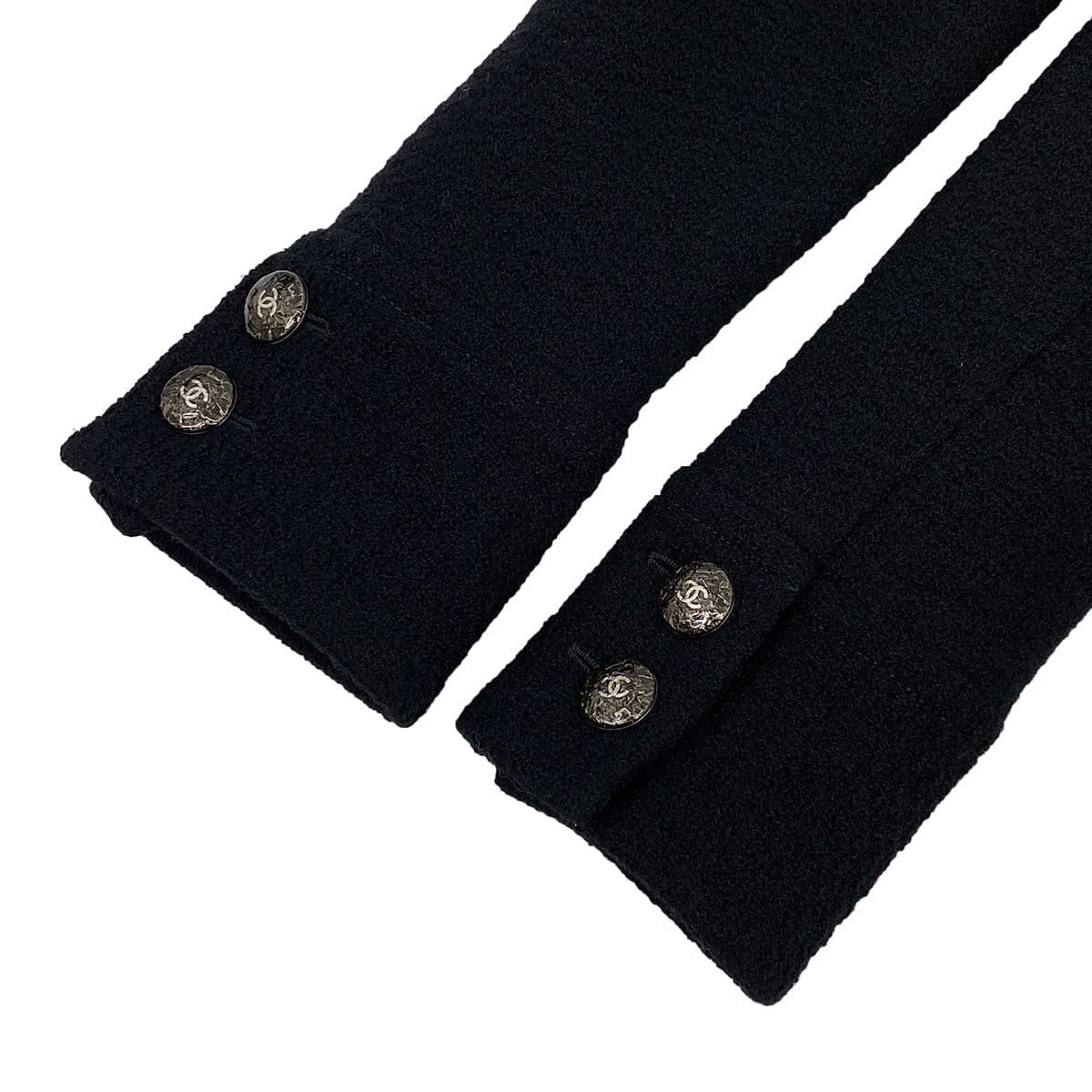 CHANEL COCO BUTTON LONG COAT BLACK WOOL 38 P50 RTW 90319629