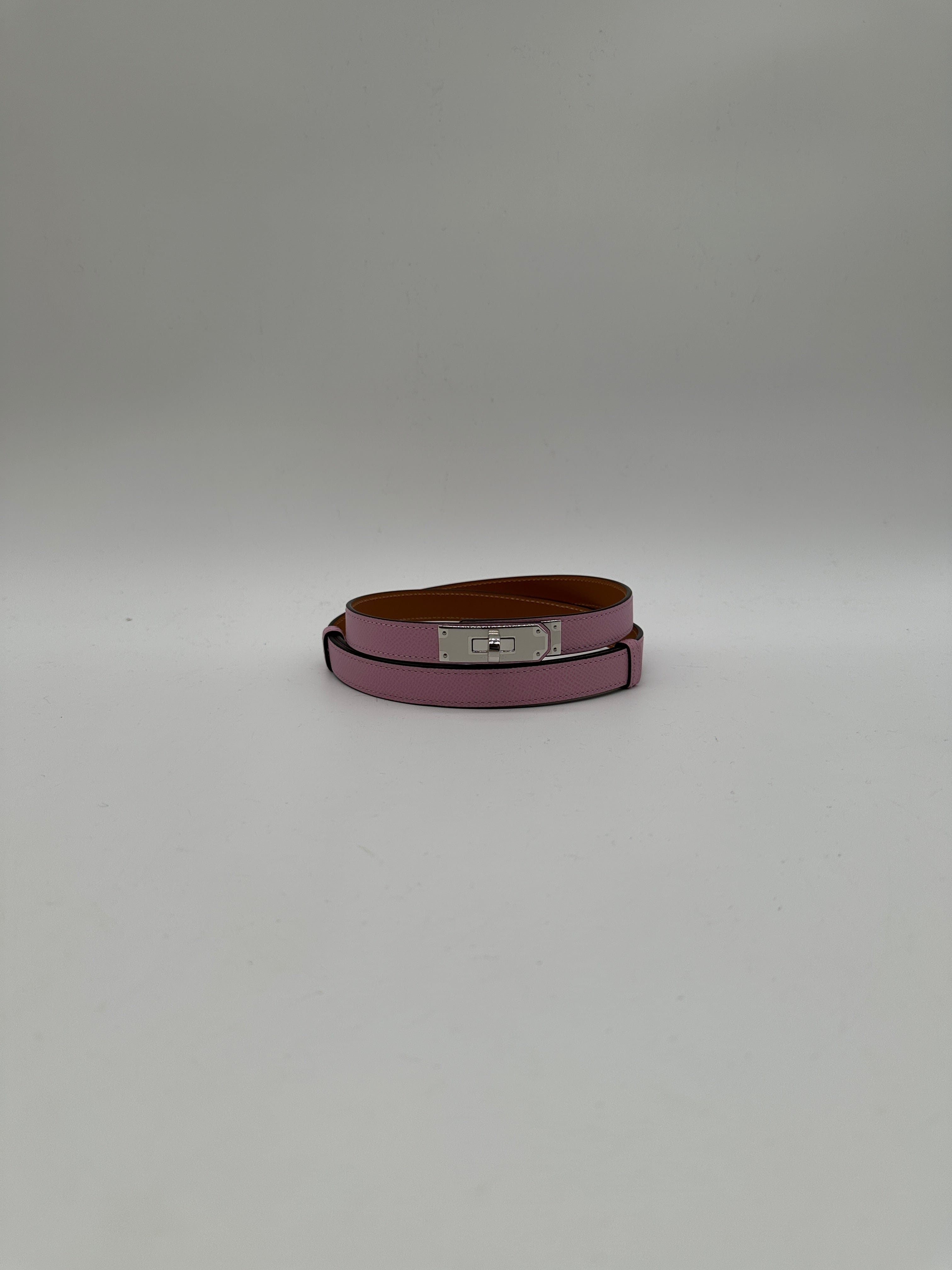 Hermès Kelly 18 Belt Mauve Sylvester Epsom Palladium Hardware
