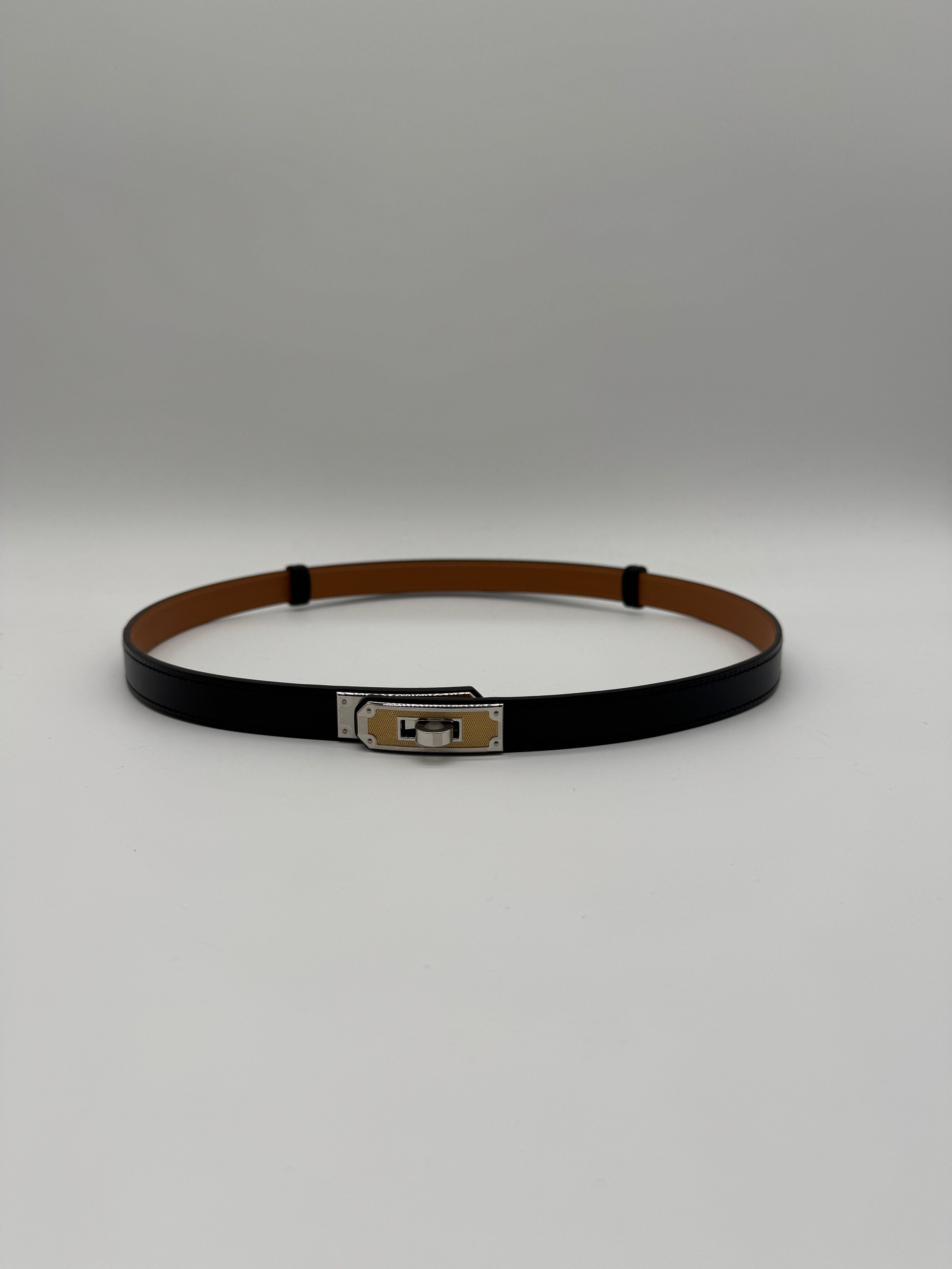 Hermès Kelly Splas'H 18 Belt Black Box Leather Palladium Hardware