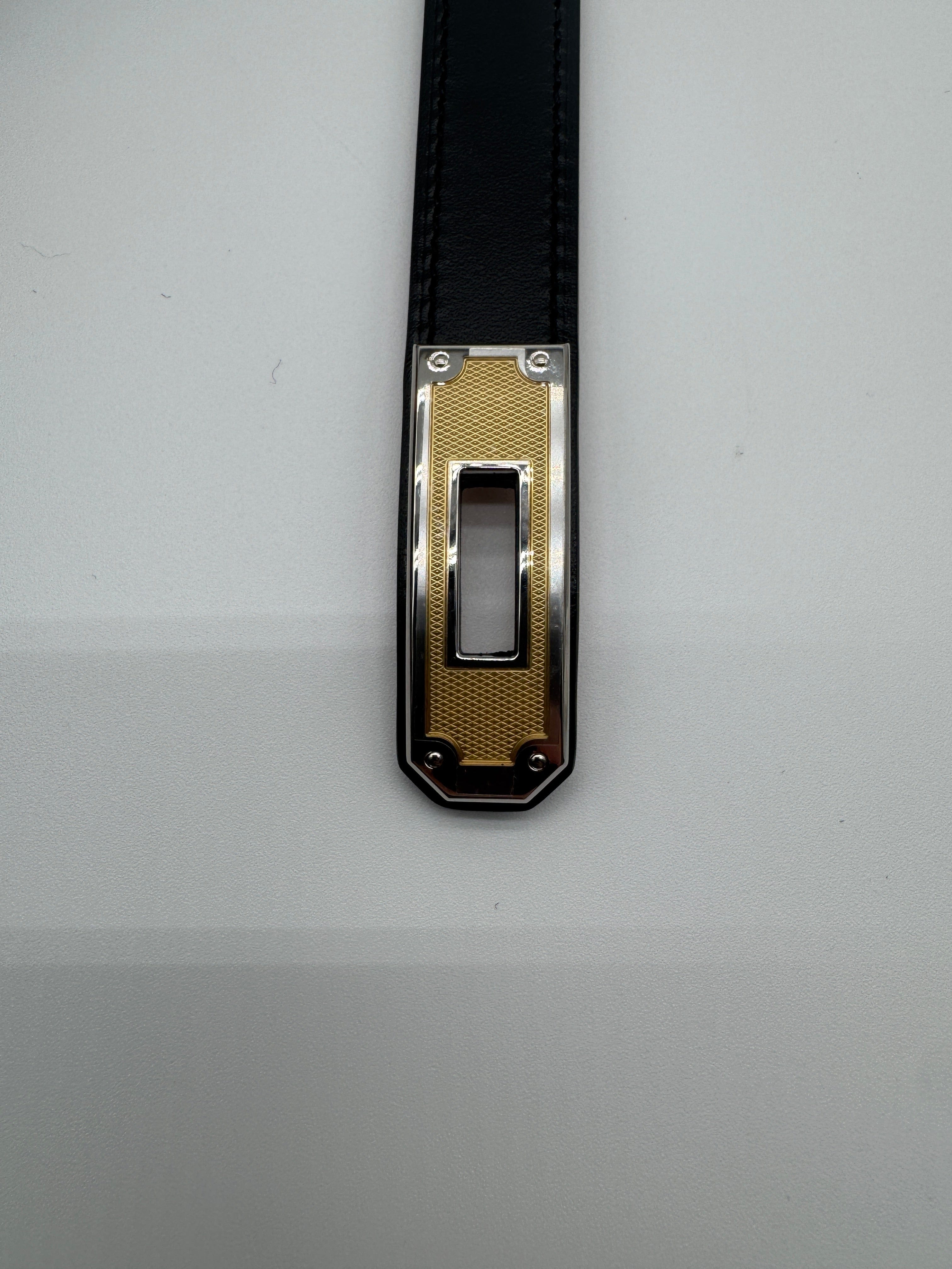 Hermès Kelly Splas'H 18 Belt Black Box Leather Palladium Hardware