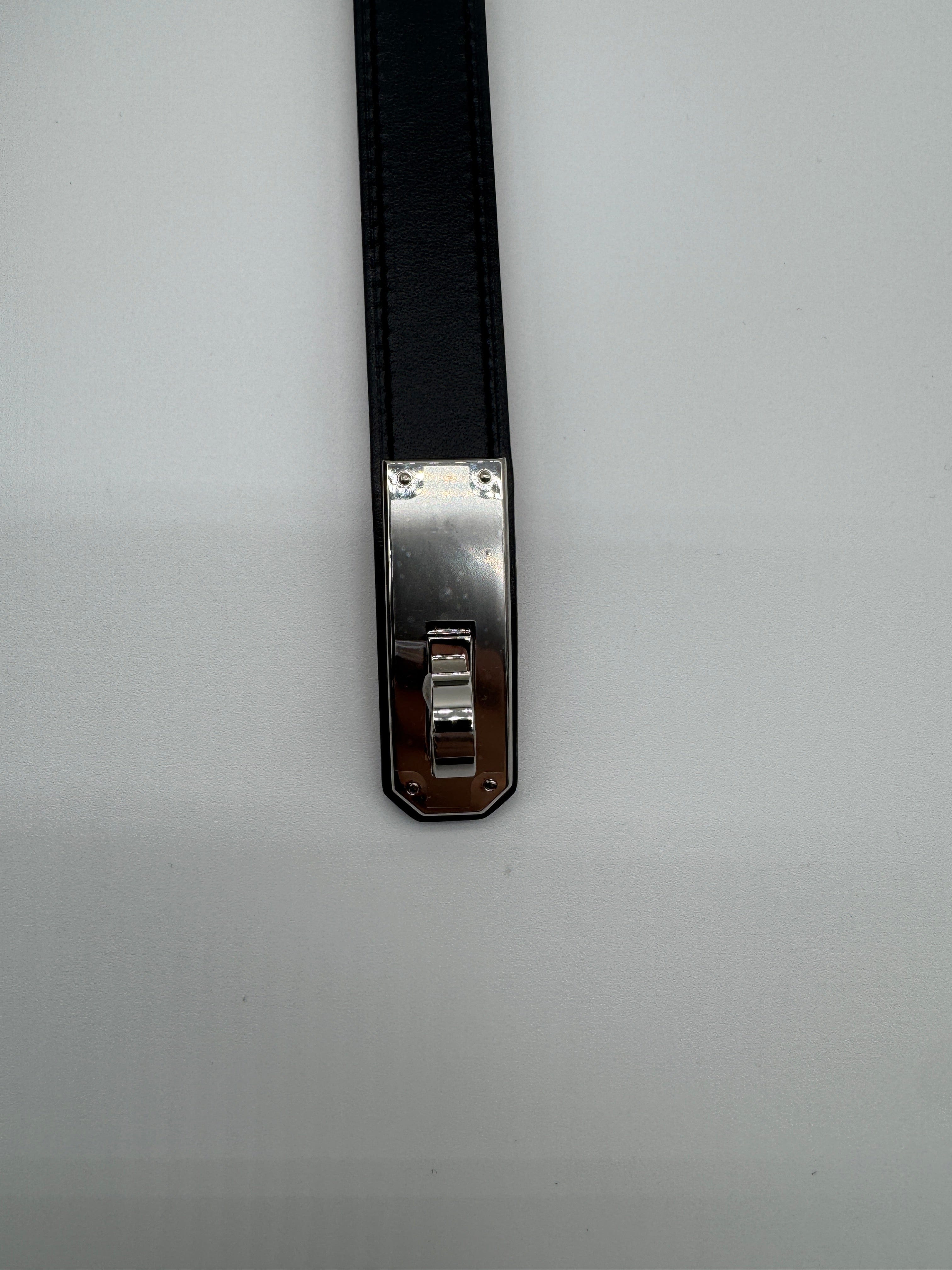 Hermès Kelly Splas'H 18 Belt Black Box Leather Palladium Hardware