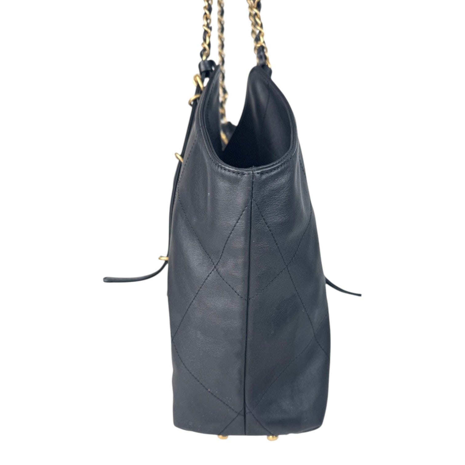 Chanel 25S Large Black Calfskin Tote Bag