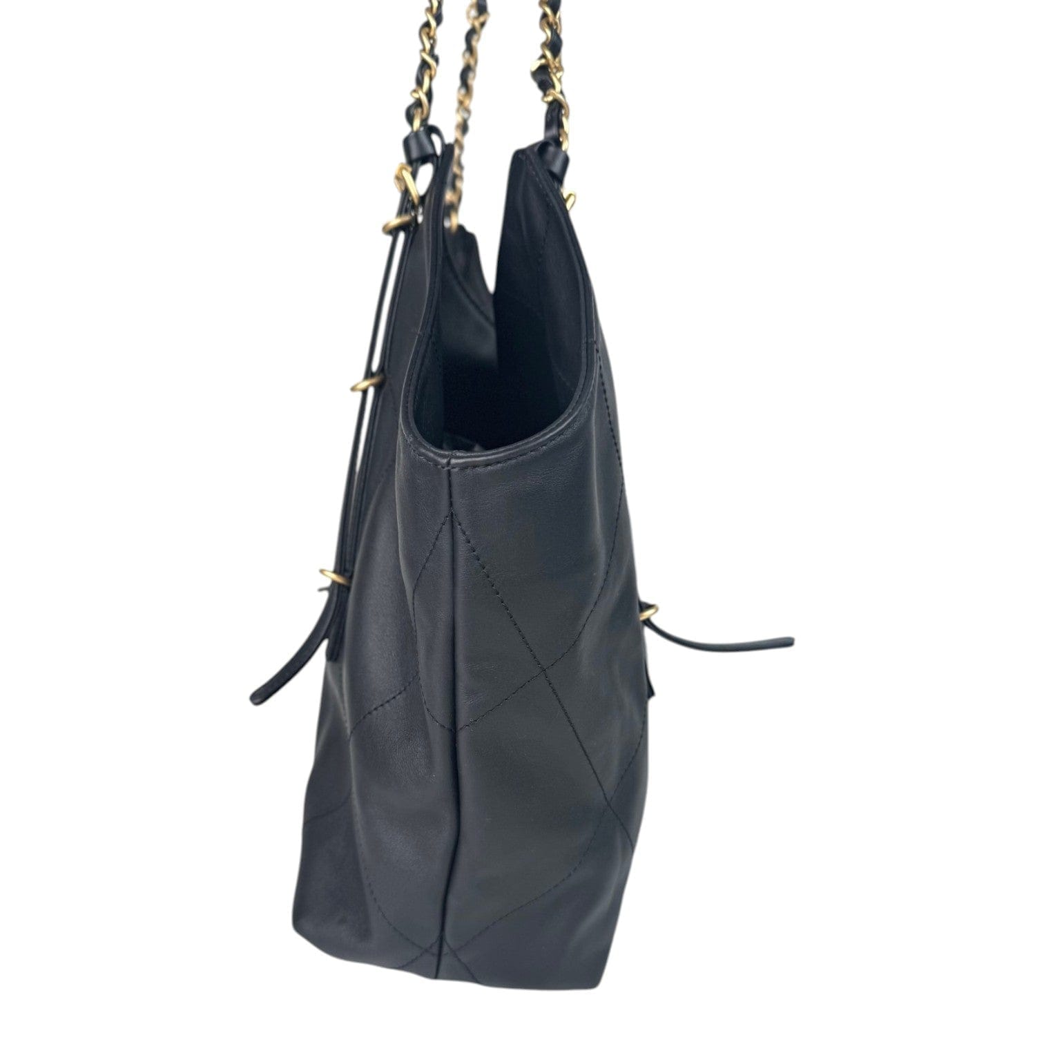 Chanel 25S Large Black Calfskin Tote Bag
