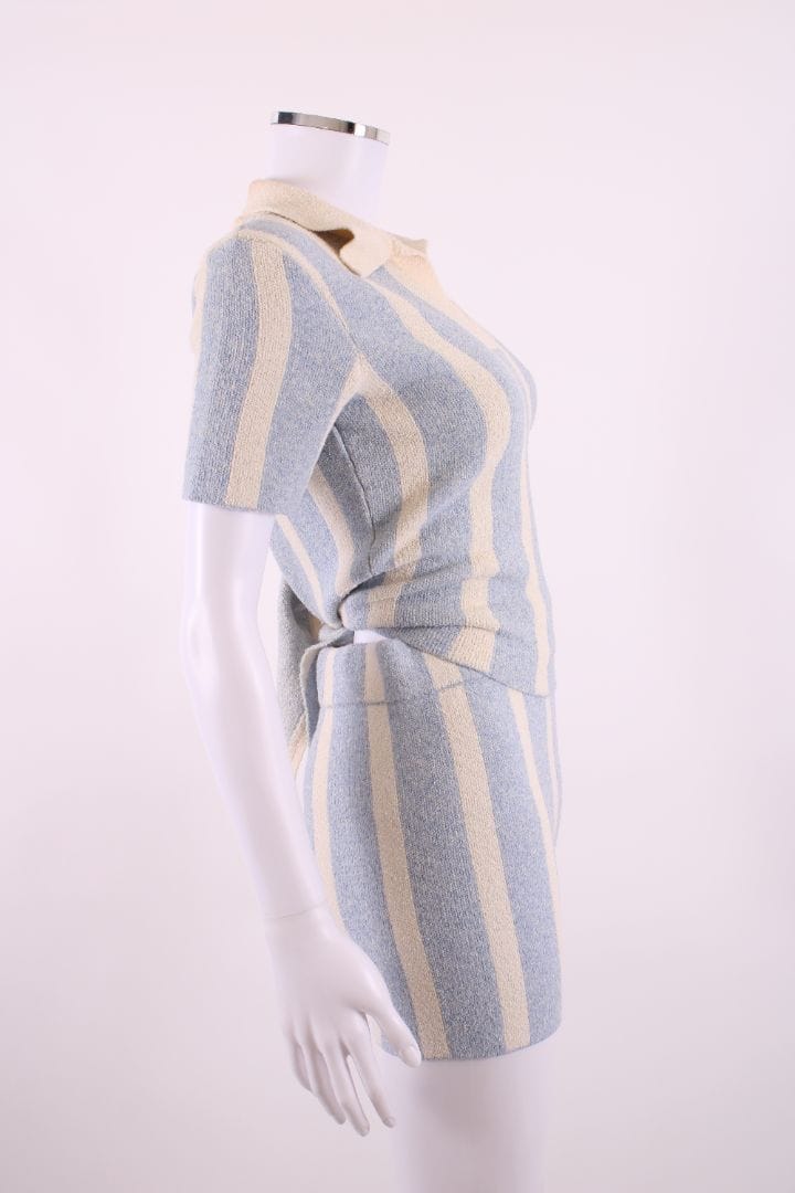 Jacquemus Stripe Towel Shorts Co-ord Blue/ Cream 8