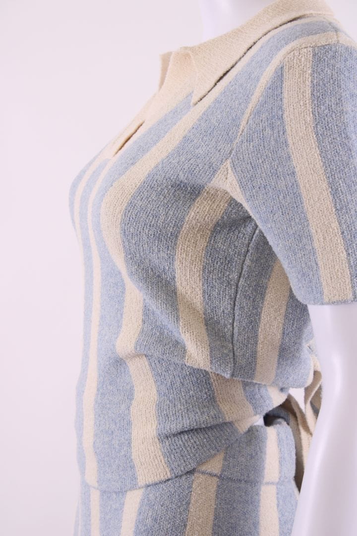 Jacquemus Stripe Towel Shorts Co-ord Blue/ Cream 8