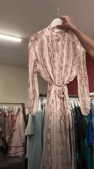 Zimmermann Snakeprint Button-up dress Blush S