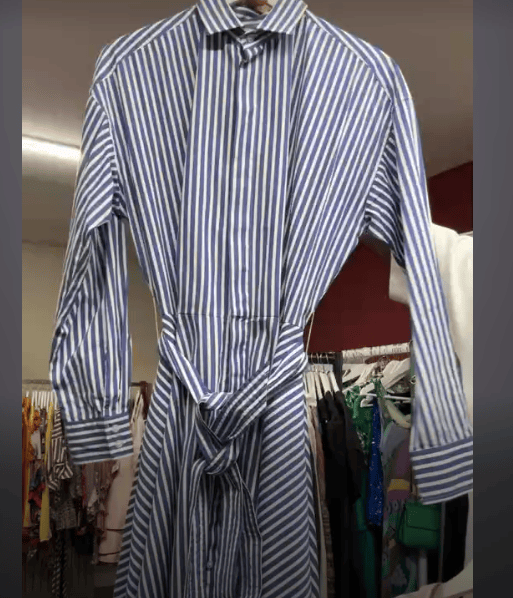 Ralph Lauren Stripe Shirt Dress Blue 8