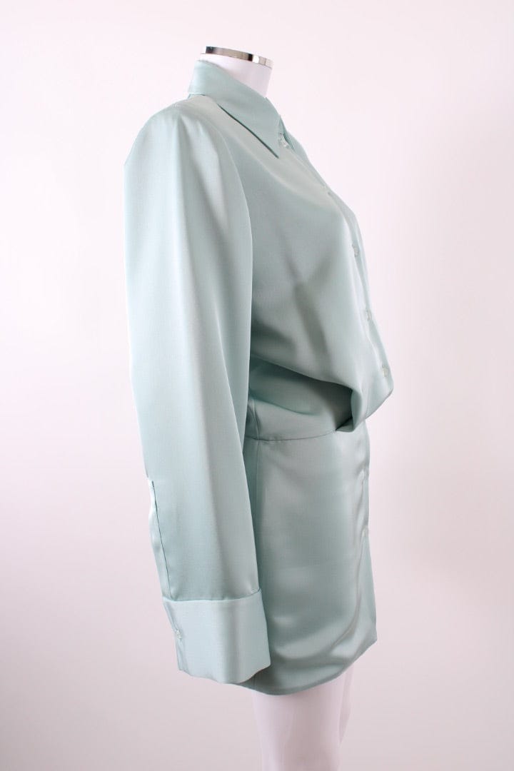 The Attico Satin Shirt Dress Green 40