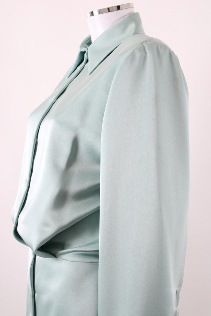 The Attico Satin Shirt Dress Green 40