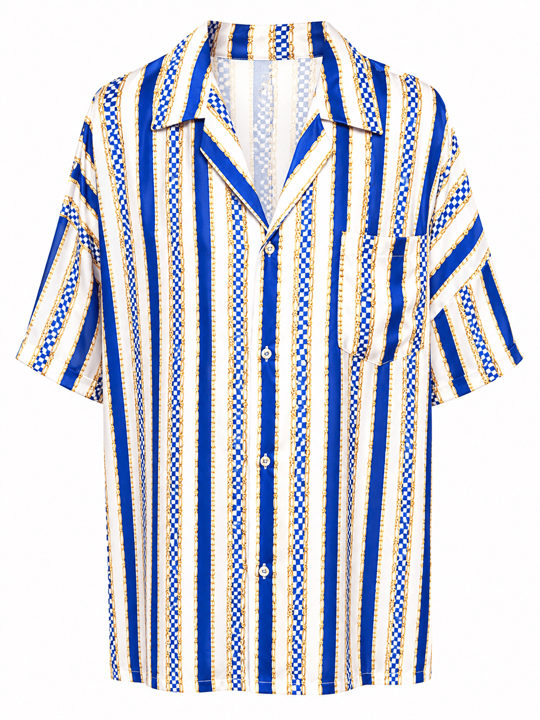 Maison Clad SHIRT ARTY STRIPES BLUE CHAIN MCL11769