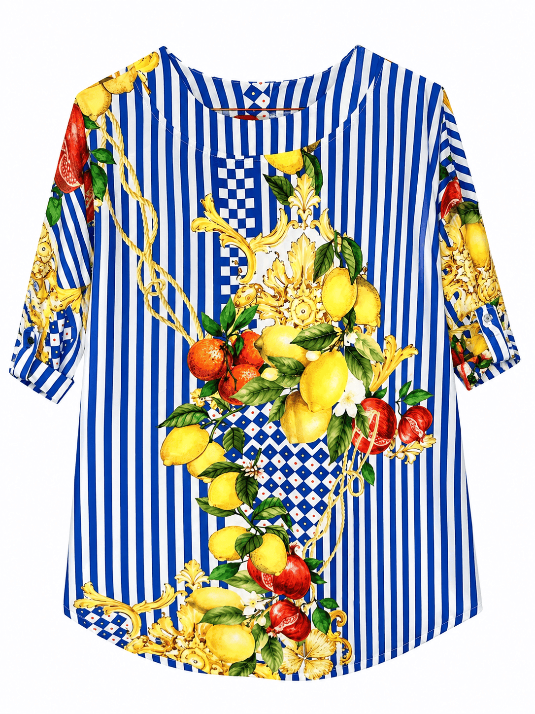 Maison Clad TEE SHIRT CASTI STRIPES LEMON BLUE MCL11763