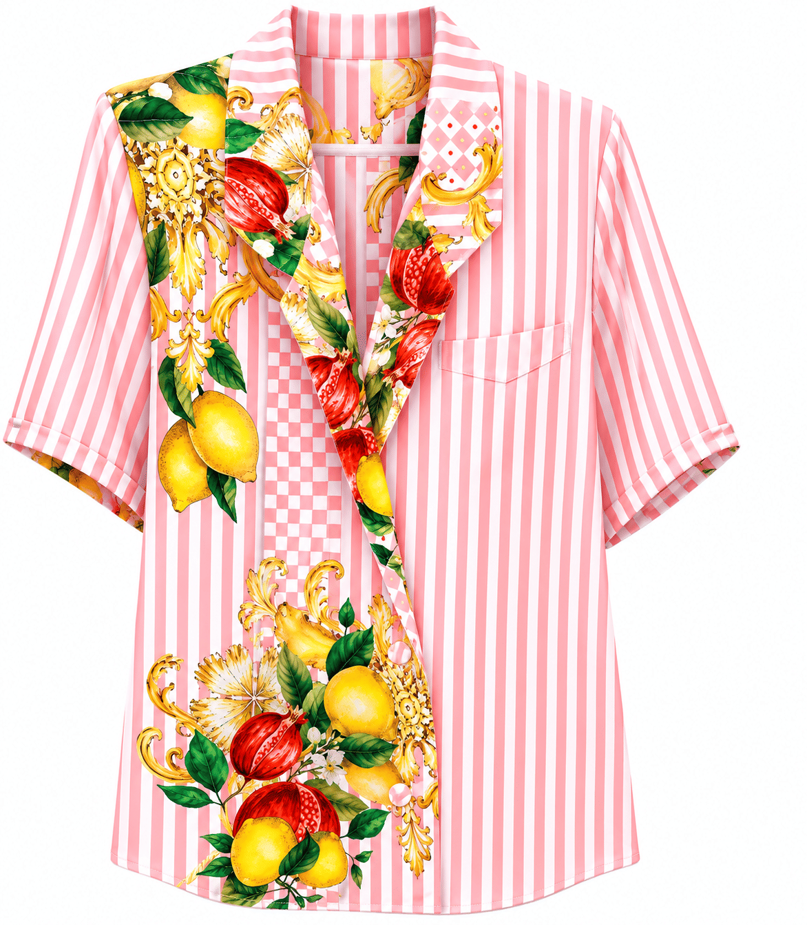 Maison Clad JACKET JUSTINA STRIPES LEMON PINK MCL11761