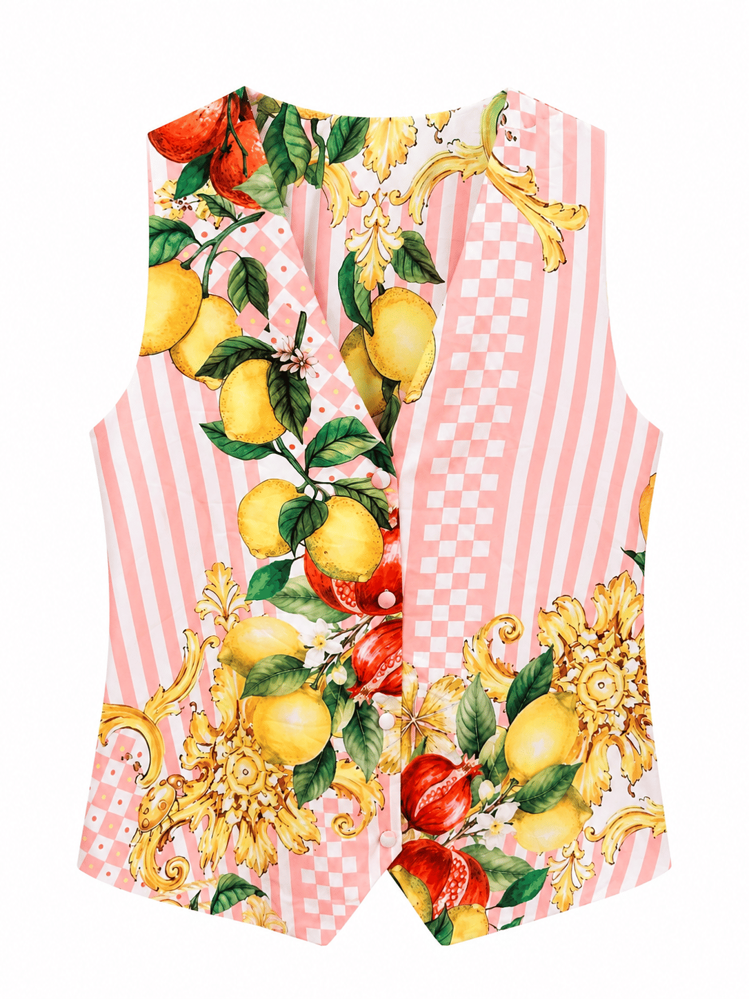 Maison Clad WAISTCOAT STRIPES LEMON PINK MCL11760