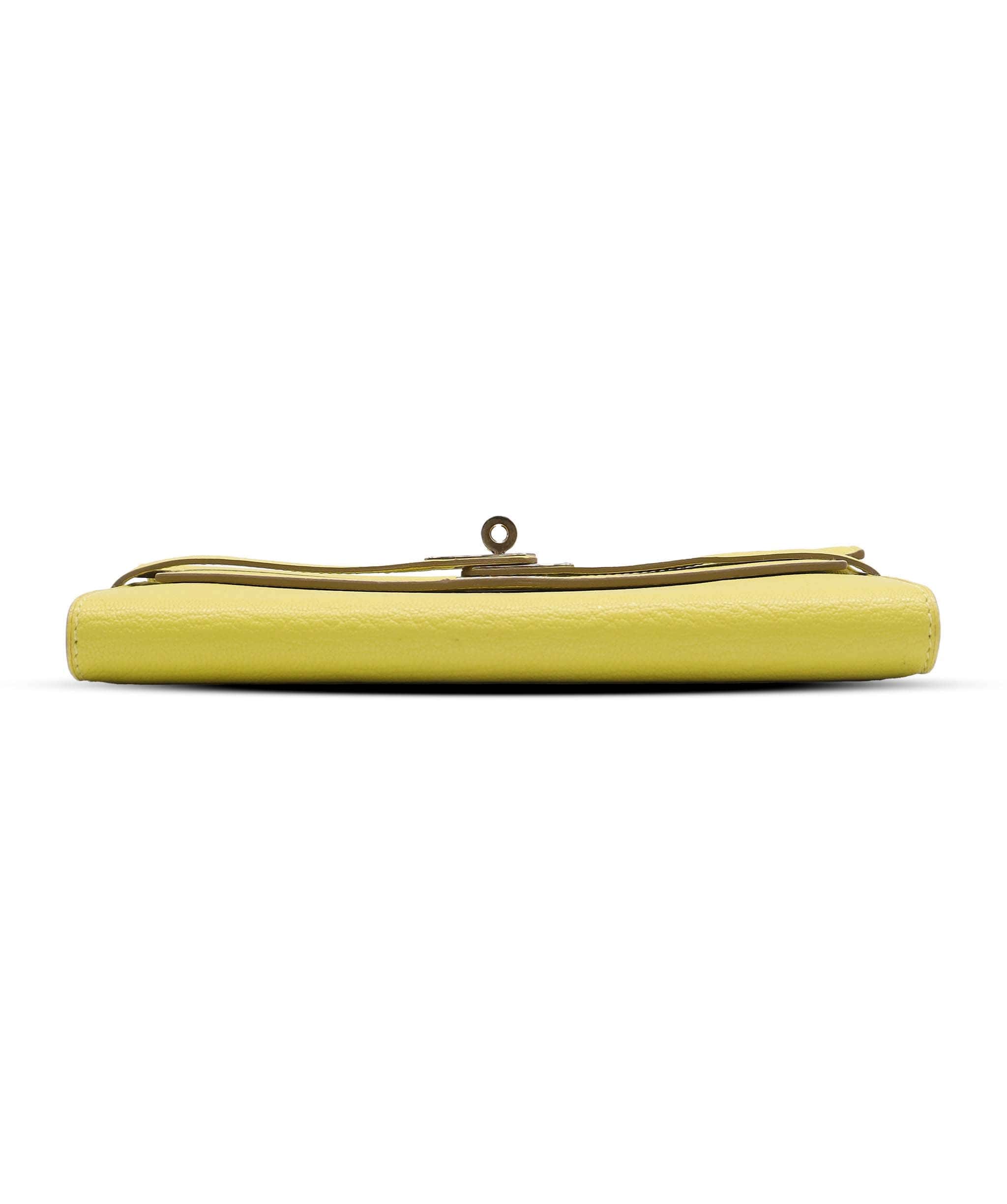 HERMES KELLY CLASSIQUE TO GO WALLET YELLOW ASC7291