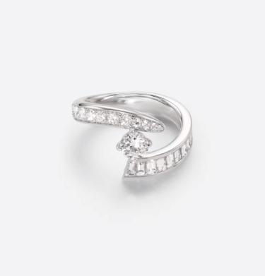 Messika Bucherer Size 53 18K White Gold Diamond Inner Fire Ring ALTC0942