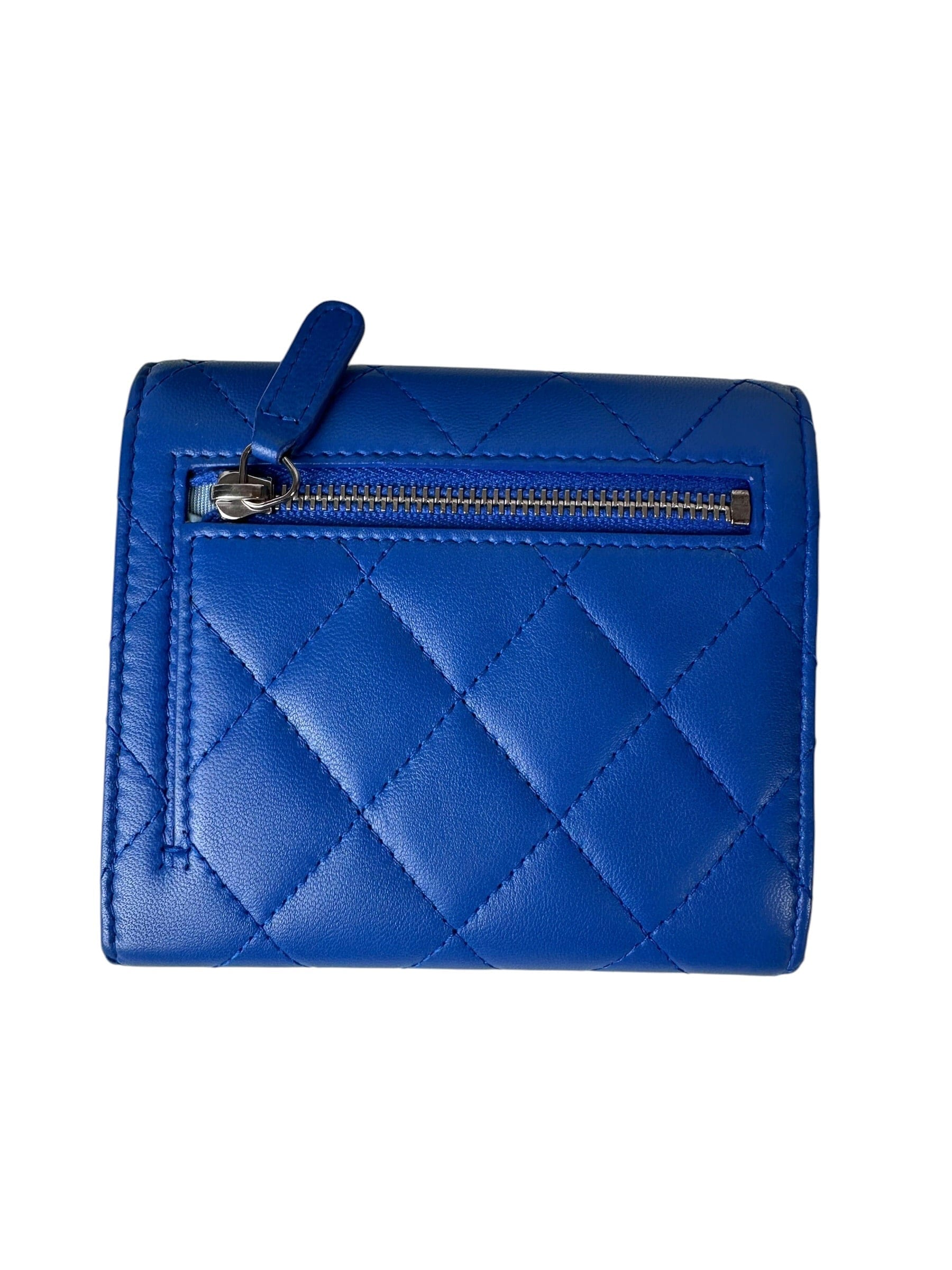 Chanel Blue Tri Colour Fold Wallet