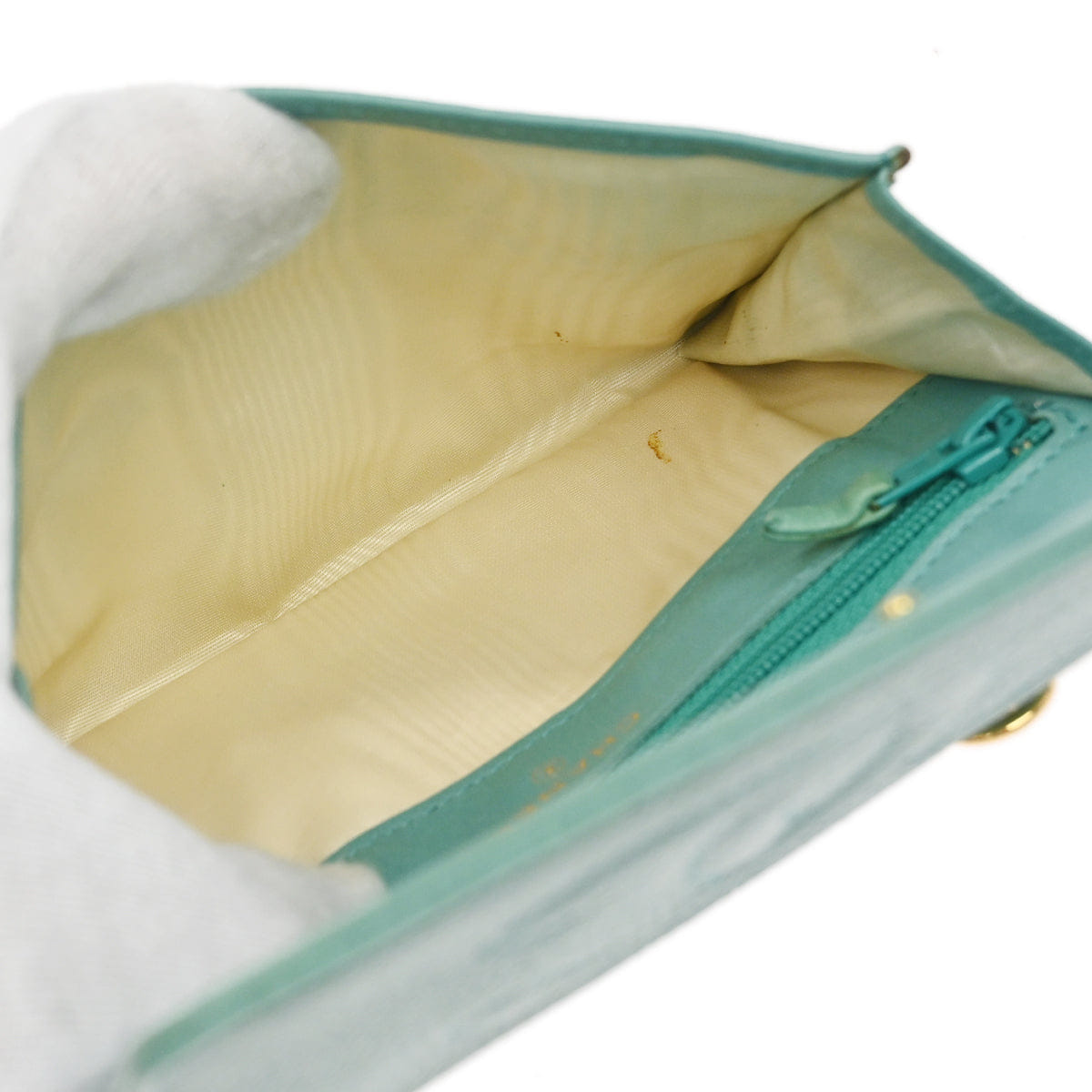 Chanel 1997-1999 Green Caviar Skin Wallet