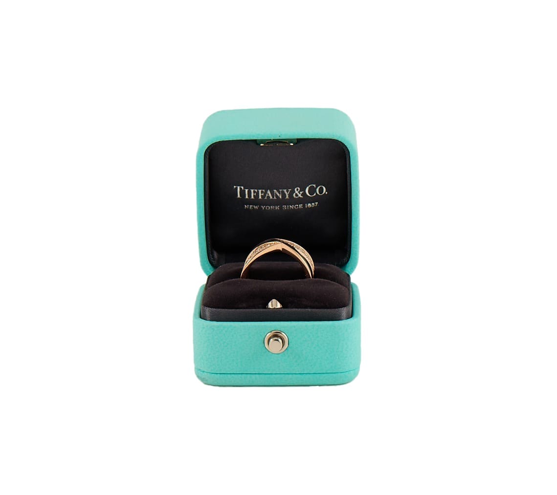 Tiffany & Co. 0.60ctw Diamond Atlas X Ring in 18K W/Box