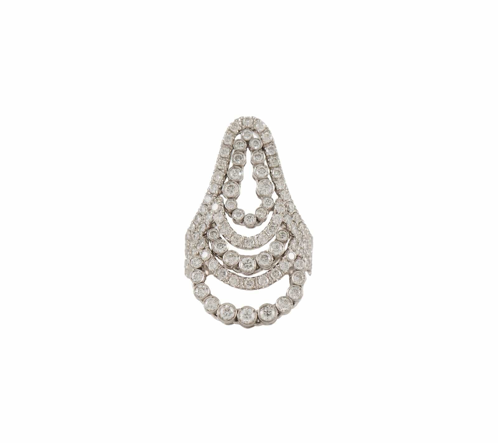 Roberta Porrati 3.00ctw Diamond Multi Layer Abstract Cocktail Ring in 18K
