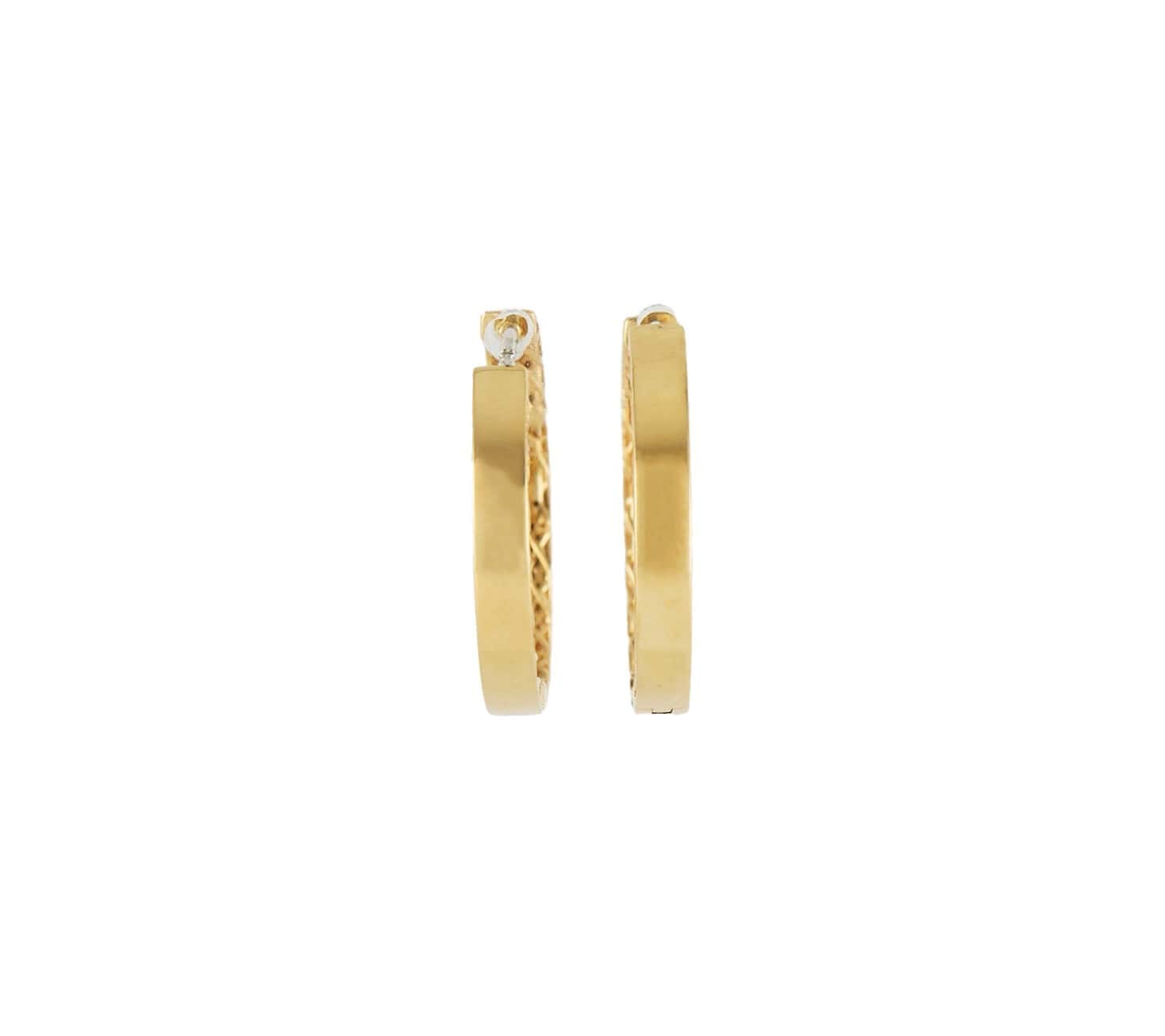 Roberto Coin Symphony Edge Detail Hoop Earrings in 18K