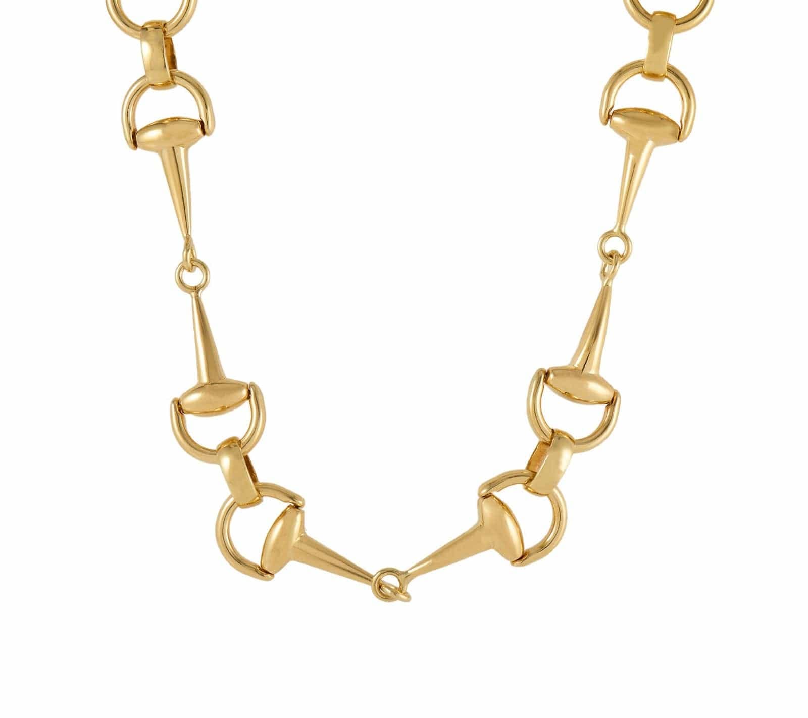 Roberto Coin Cheval Horsebit Stirrup Link Station Necklace in 18K