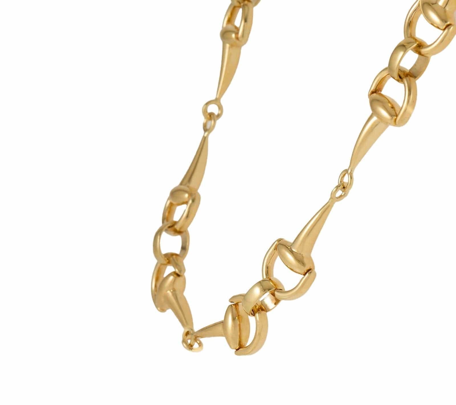 Roberto Coin Cheval Horsebit Stirrup Link Station Necklace in 18K