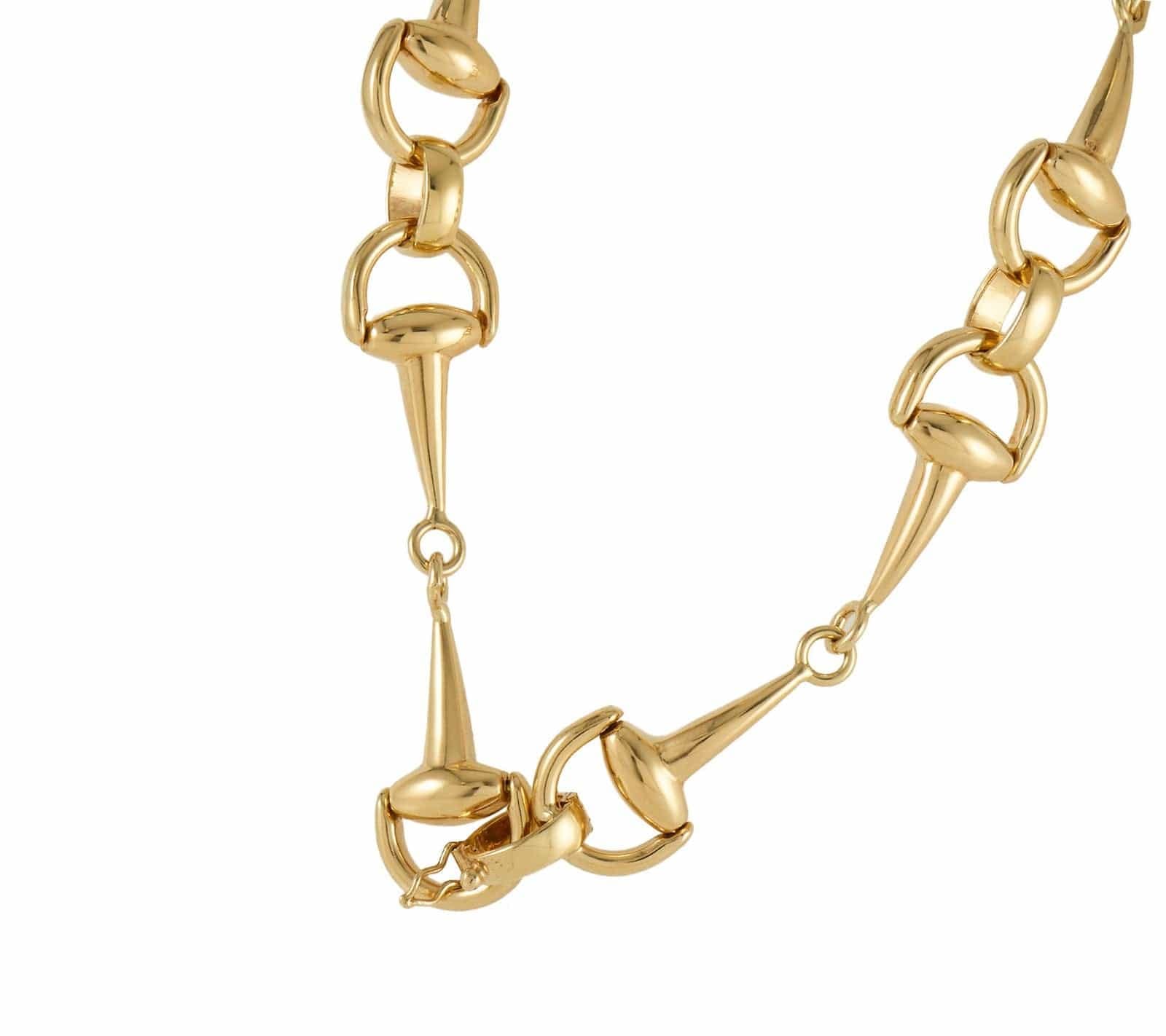 Roberto Coin Cheval Horsebit Stirrup Link Station Necklace in 18K