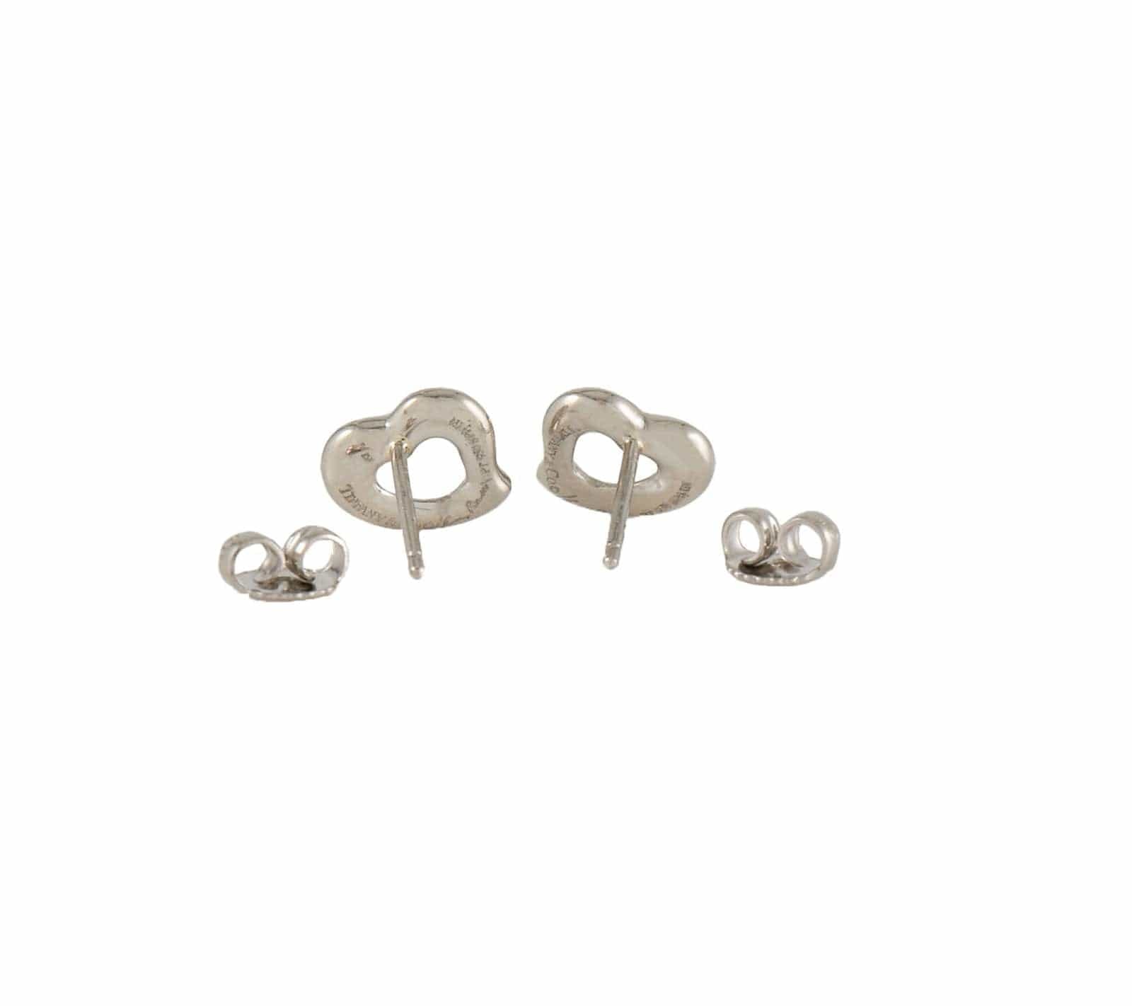 Tiffany & Co. Elsa Peretti 0.20ctw Diamond Heart Stud Earrings in Platinum W/Box