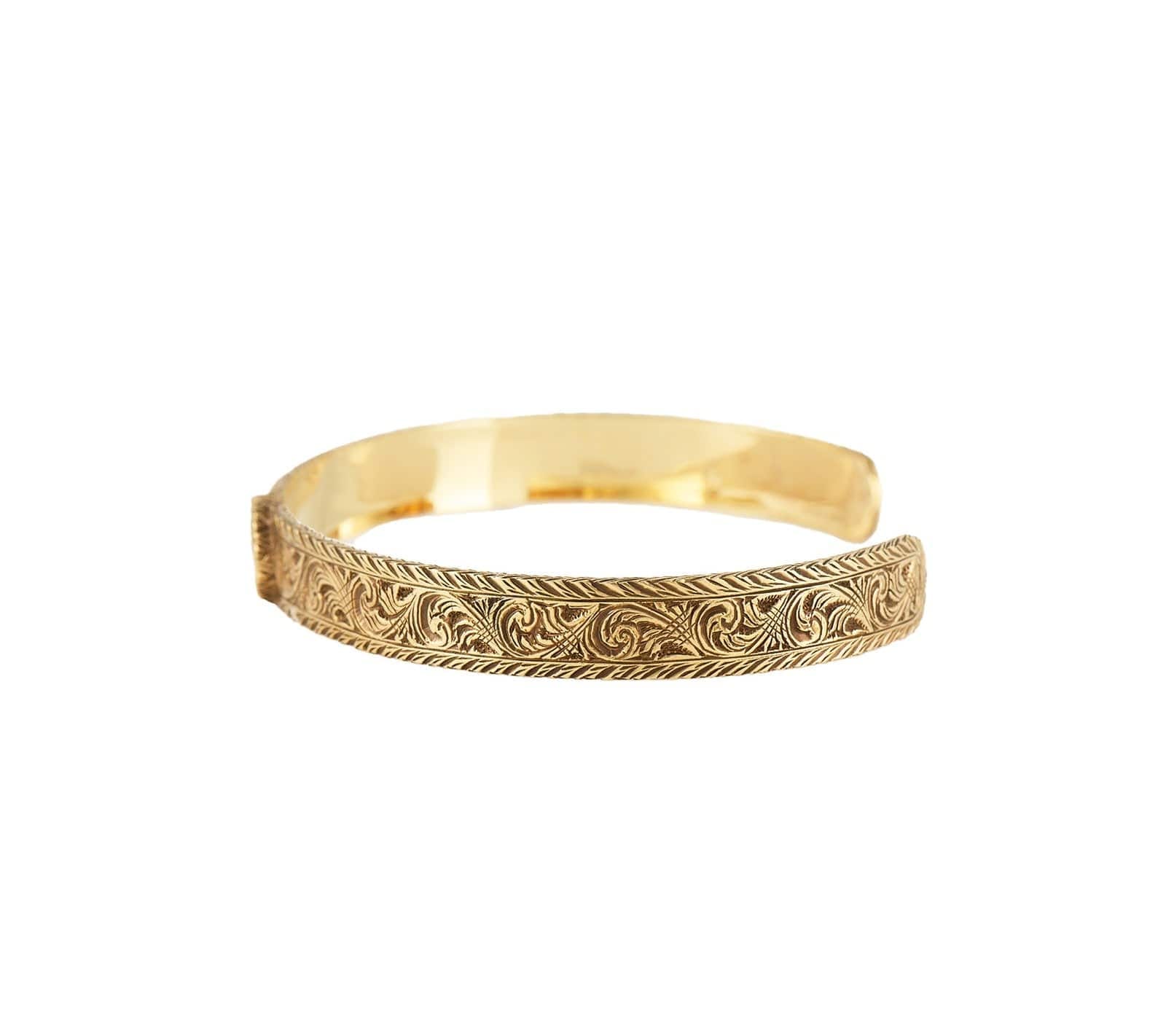 Gucci GG Interlocking Engraved Cuff Bracelet in 18K W/Box