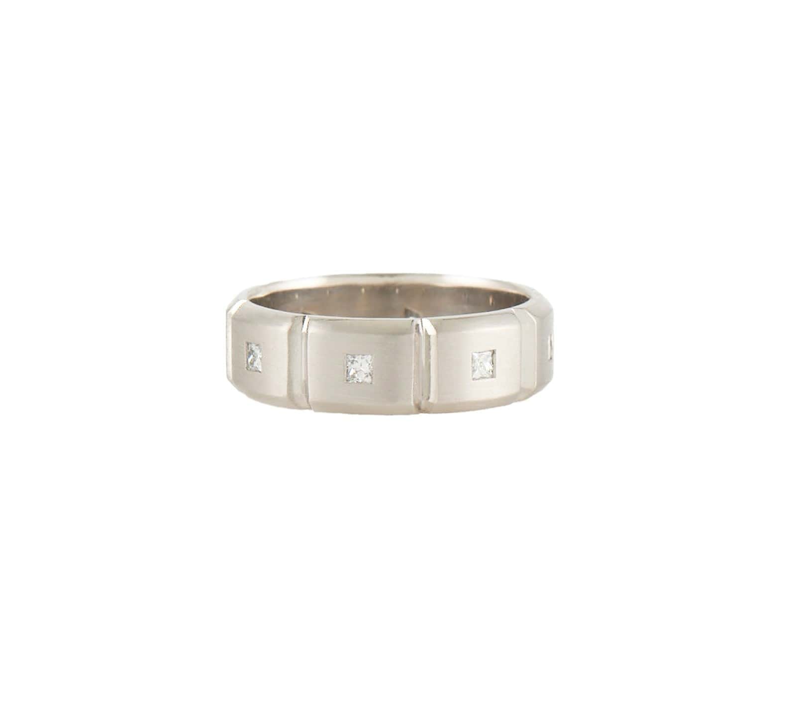 Jeff Cooper Gents Jeff Cooper 0.75ctw Princess Diamond Ethan Band Ring in Platinum