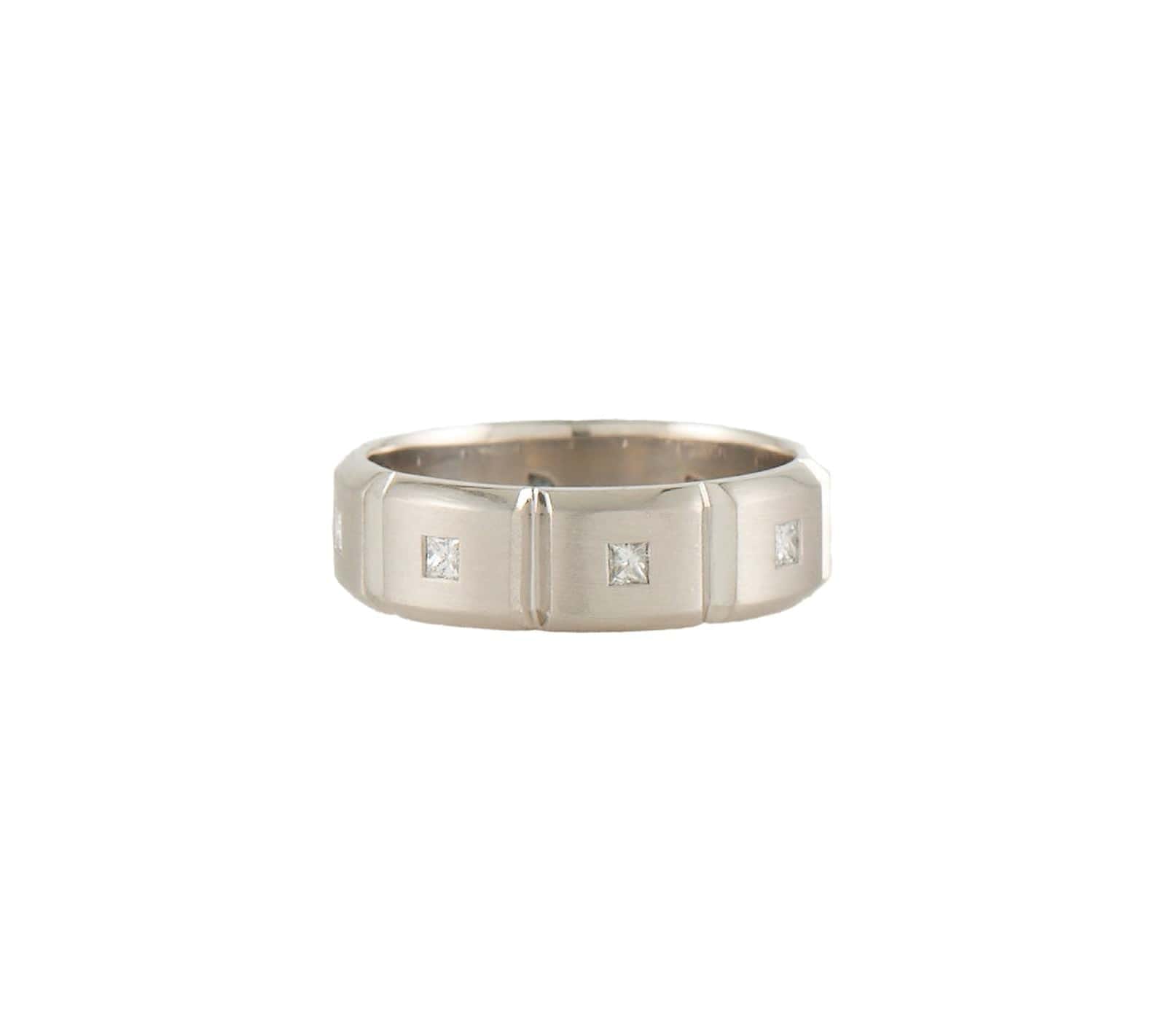 Jeff Cooper Gents Jeff Cooper 0.75ctw Princess Diamond Ethan Band Ring in Platinum