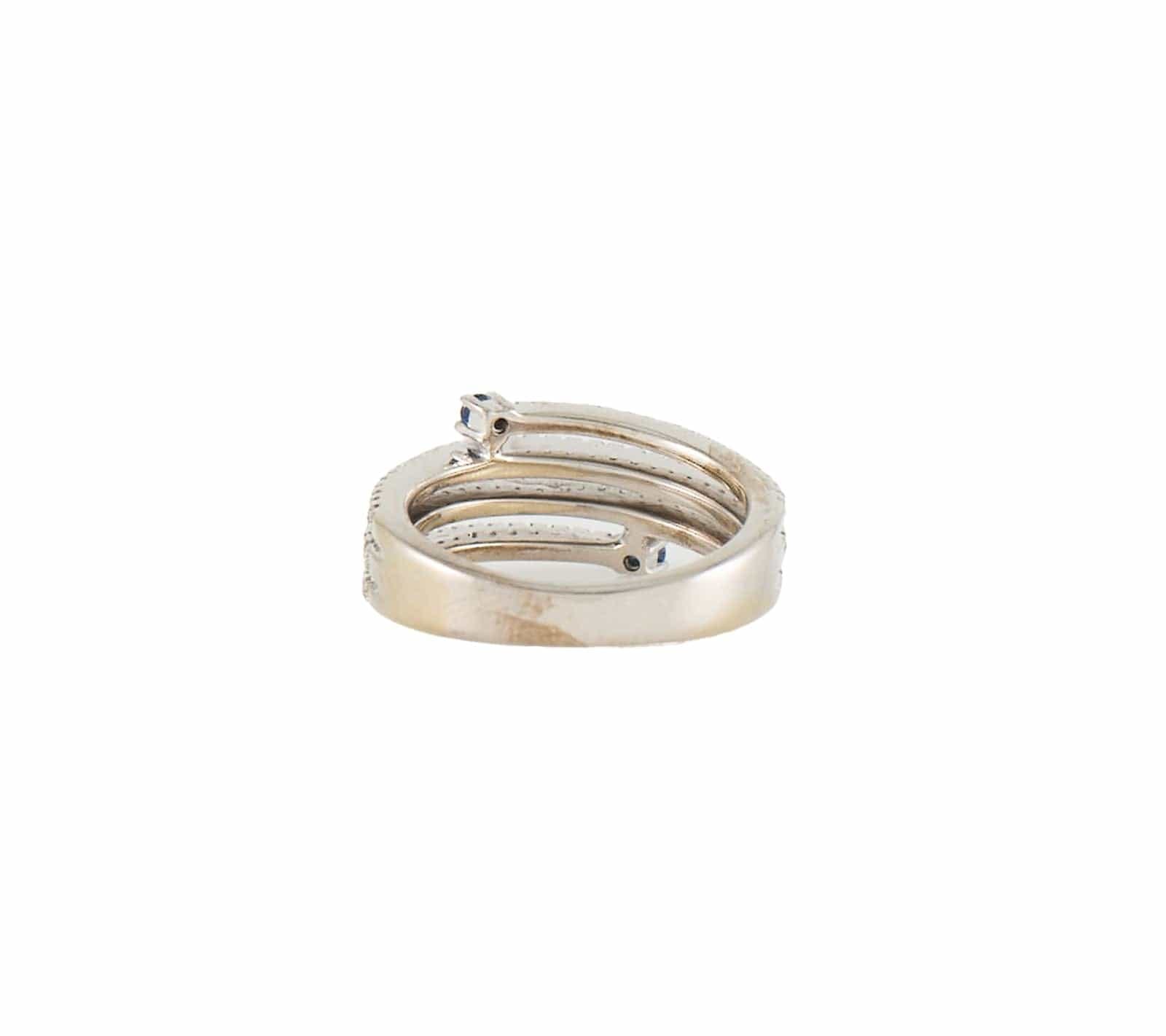Vera Wang 0.30ctw Diamond and 0.08ctw Sapphire Multi Row Spiral Ring in 14K