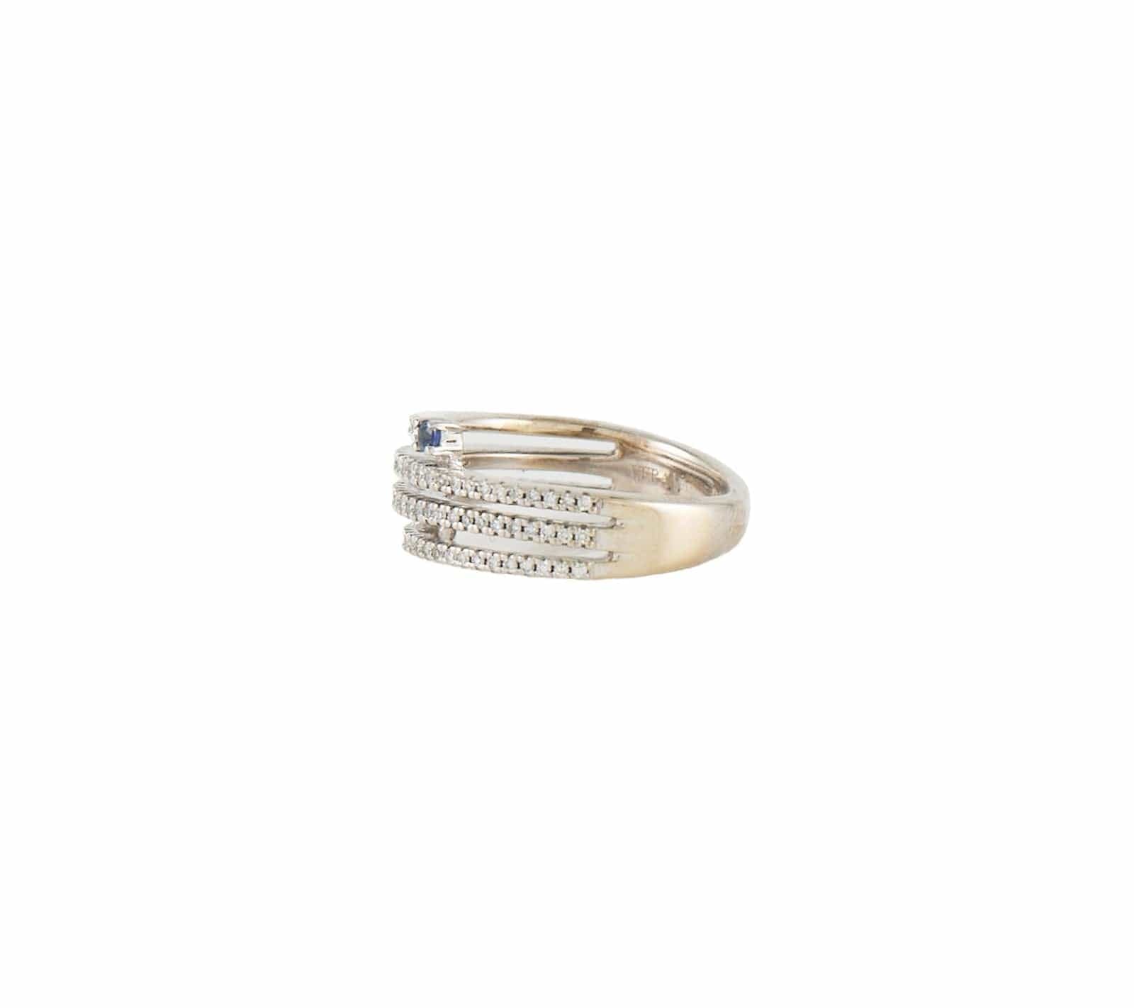 Vera Wang 0.30ctw Diamond and 0.08ctw Sapphire Multi Row Spiral Ring in 14K