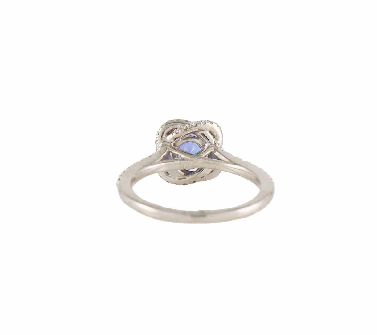 Gabriel & Co. 1.49ct Tanzanite and 0.42ctw Diamond Infinity Halo Straight Ring