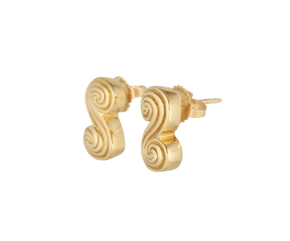 Tiffany & Co. Spiro Swirl Stud Earrings in 18K W/Box