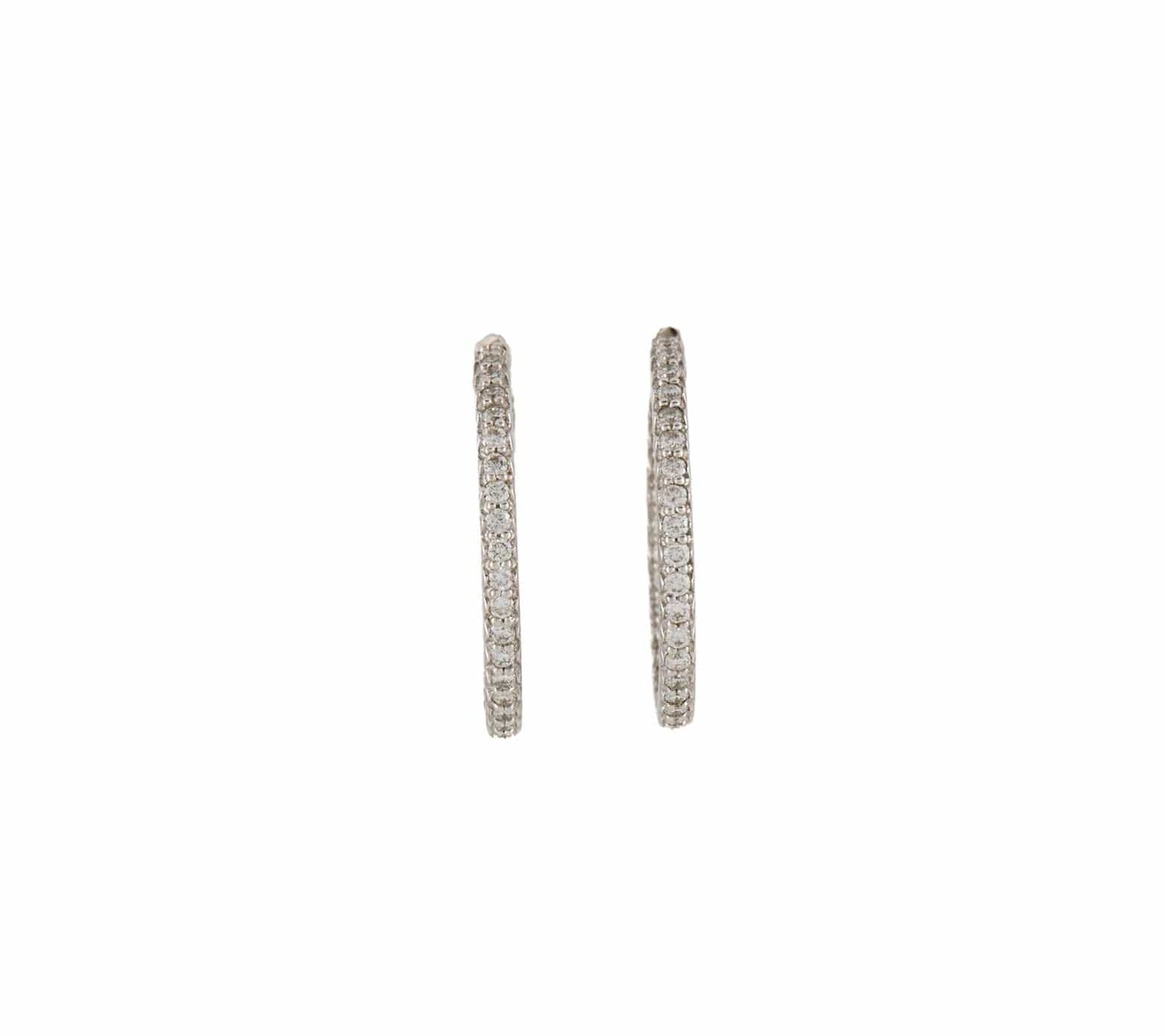 Roberto Coin 0.66ctw Diamond Inside Out Hoop Earrings in 18K