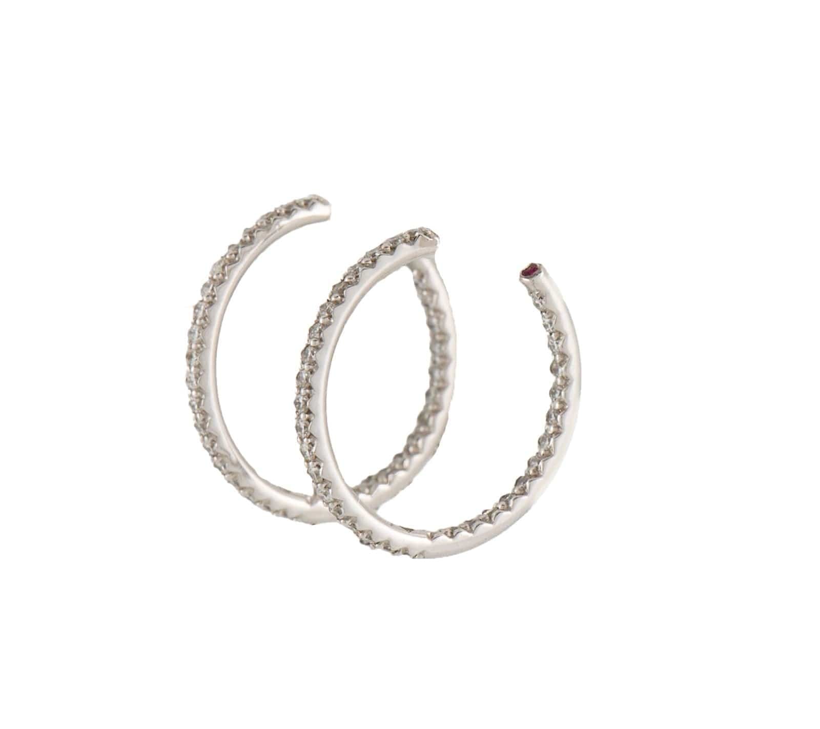 Roberto Coin 0.66ctw Diamond Inside Out Hoop Earrings in 18K