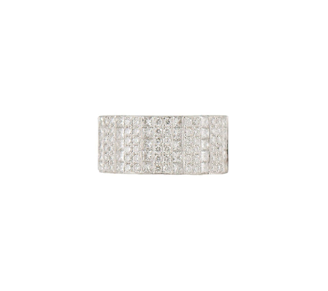 Bony Levy 3.00ctw Princess and Round Diamond Multi Row Band Ring in 18K