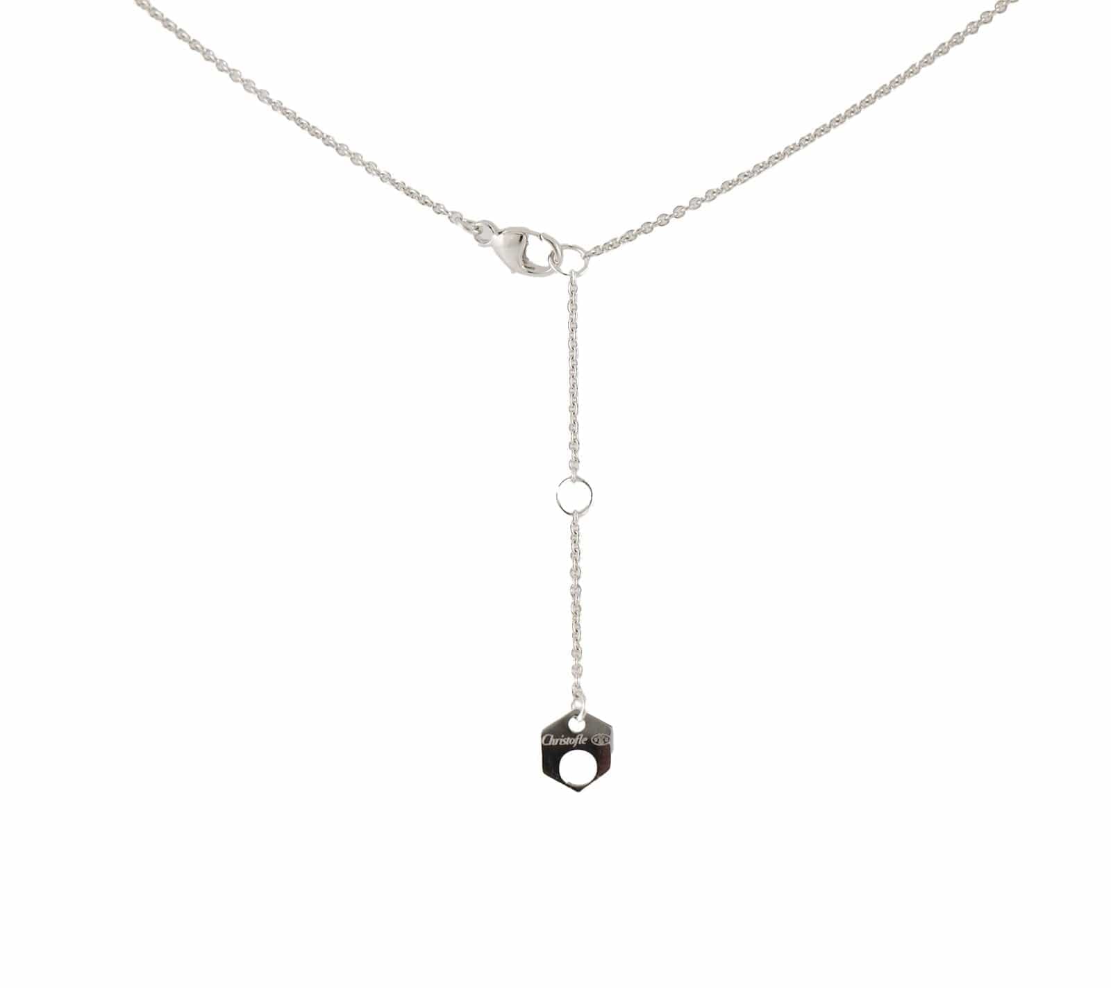 Christofle Idole De Christofle 0.25ctw Diamond Open Circle Pendant Necklace 18K