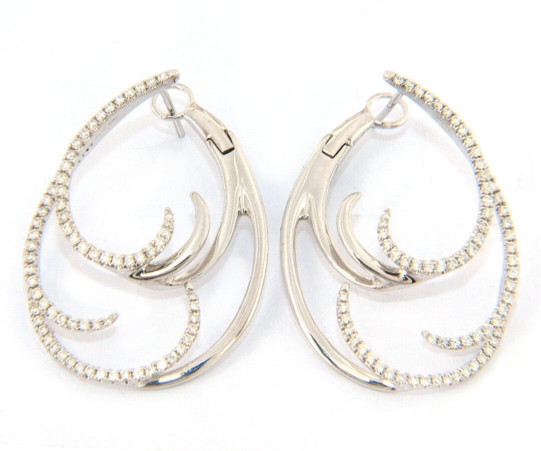Frederic Sage New Frederic Sage 0.90ctw Diamond Wave Crawler Earrings in 14K