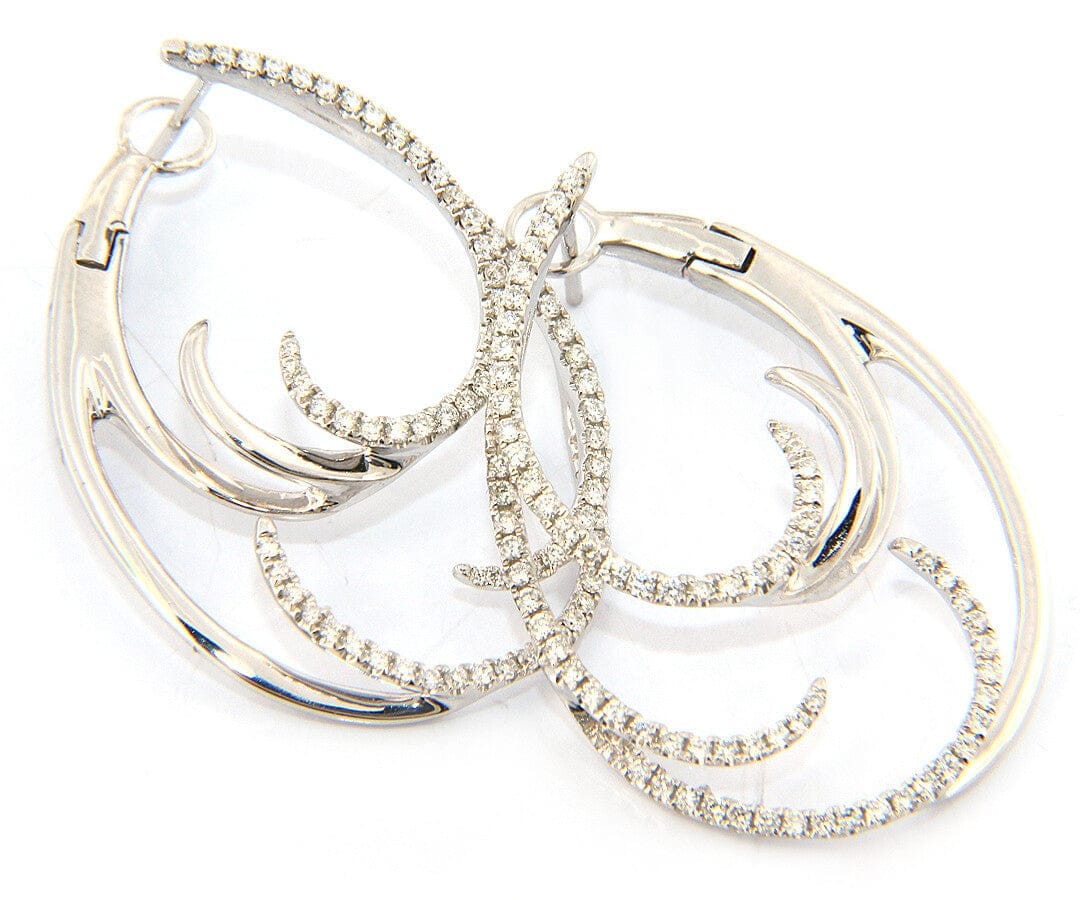 Frederic Sage New Frederic Sage 0.90ctw Diamond Wave Crawler Earrings in 14K